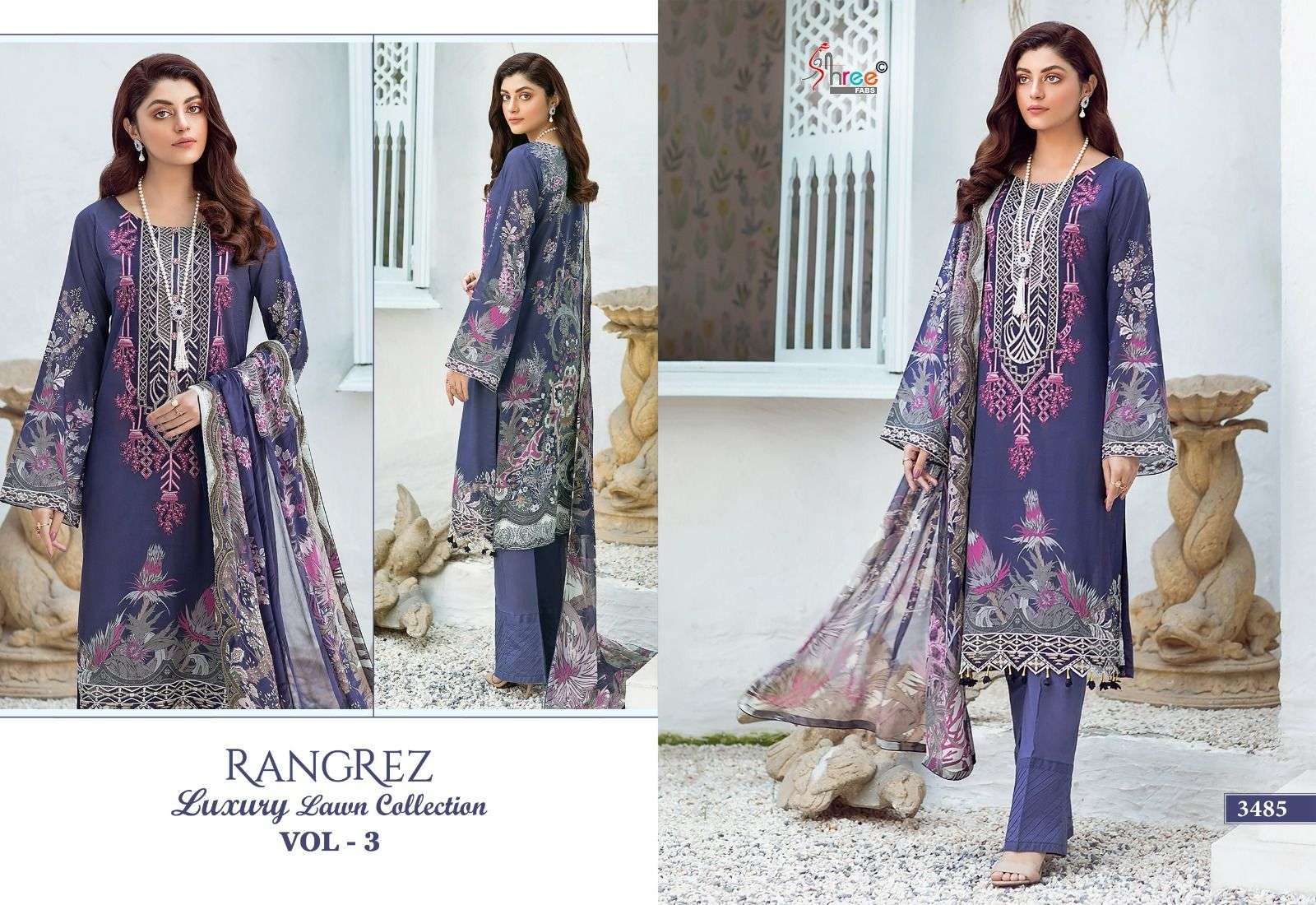 shree fabs rangrez luxcury lawn collection vol 3 cotton graceful look salwar suit cotton dupatta catalog