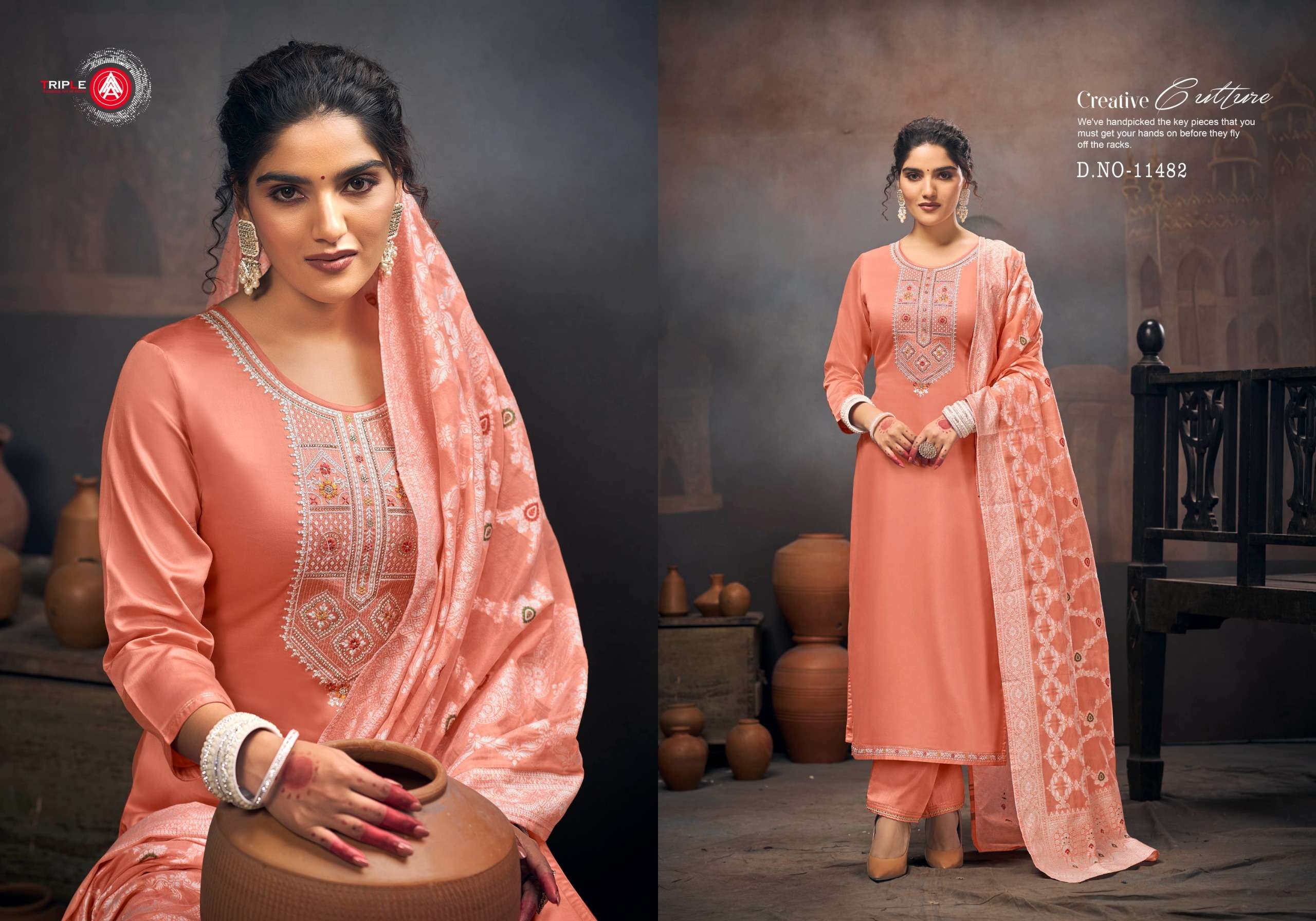 triple aas vol 4 jam cotton regal look salwar suit catalog