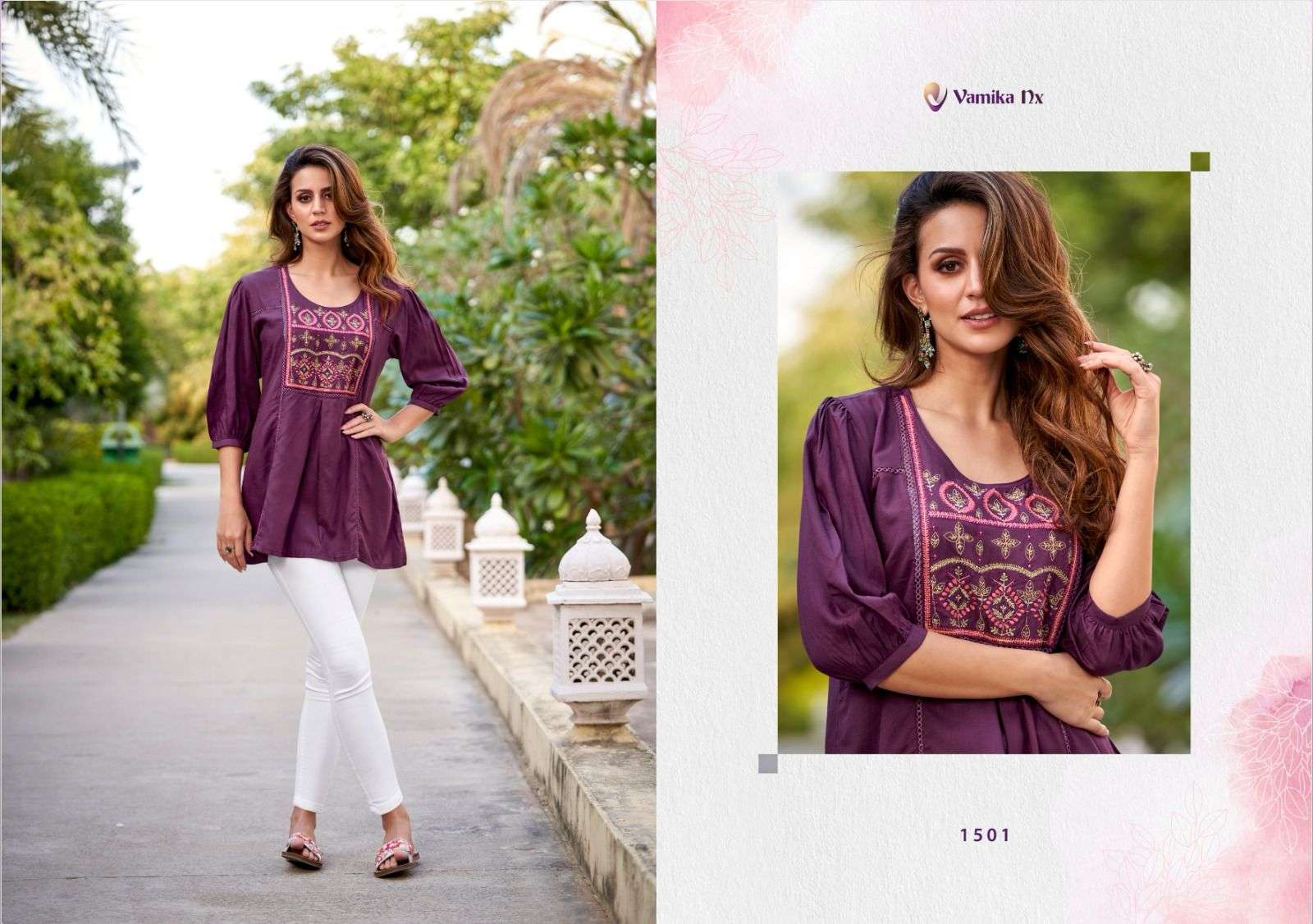 vamika rang mahal reyon beautiful look top catalog