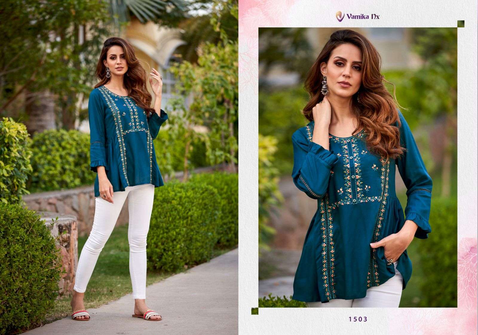 vamika rang mahal reyon beautiful look top catalog