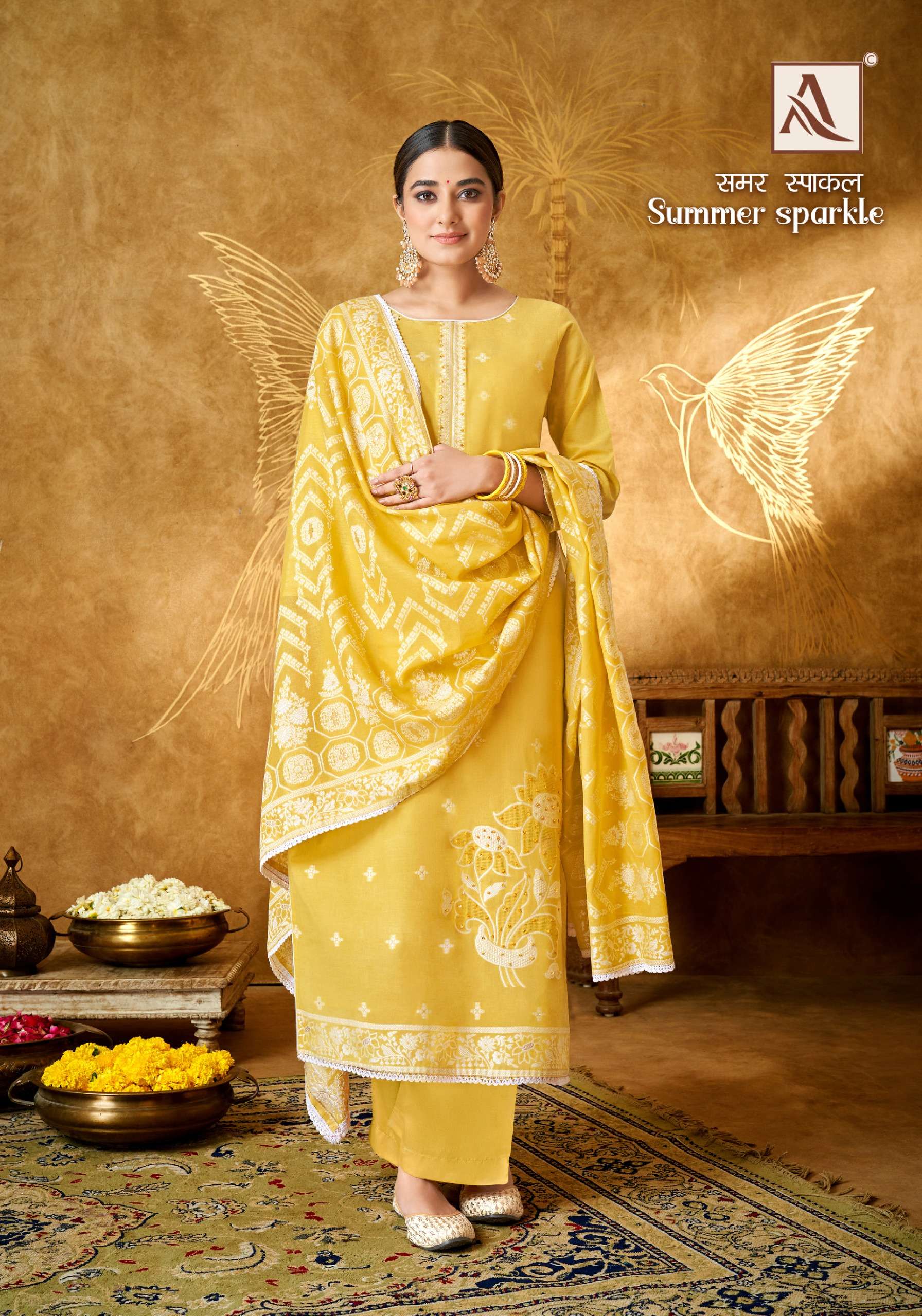 alok suit summer sparkle Premium cotton innovative look salwar suit catalog