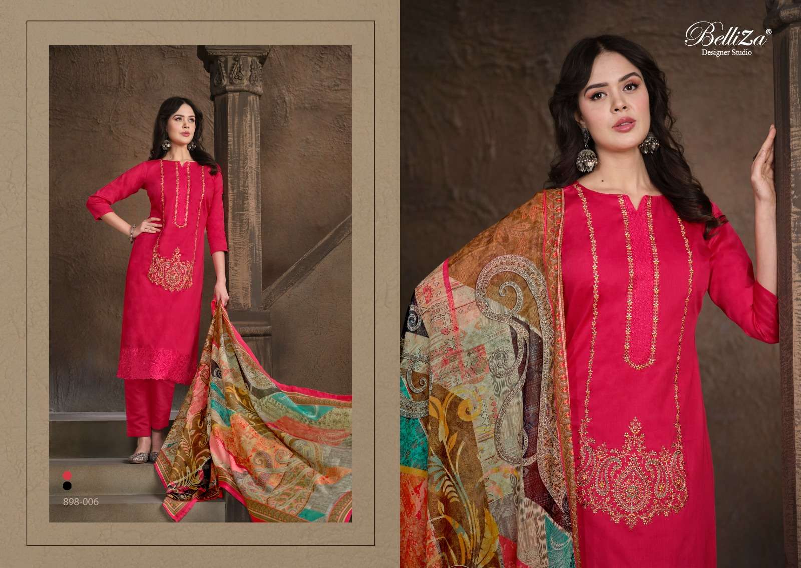 belliza designer studio jashn e ishq vol 4 embriderd heavy jam cotton exclusive look salwar suit catalog