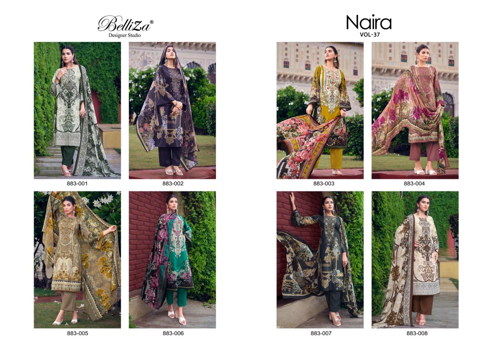 belliza designer studio naira vol 37 cotton catchy salwar suit catalog