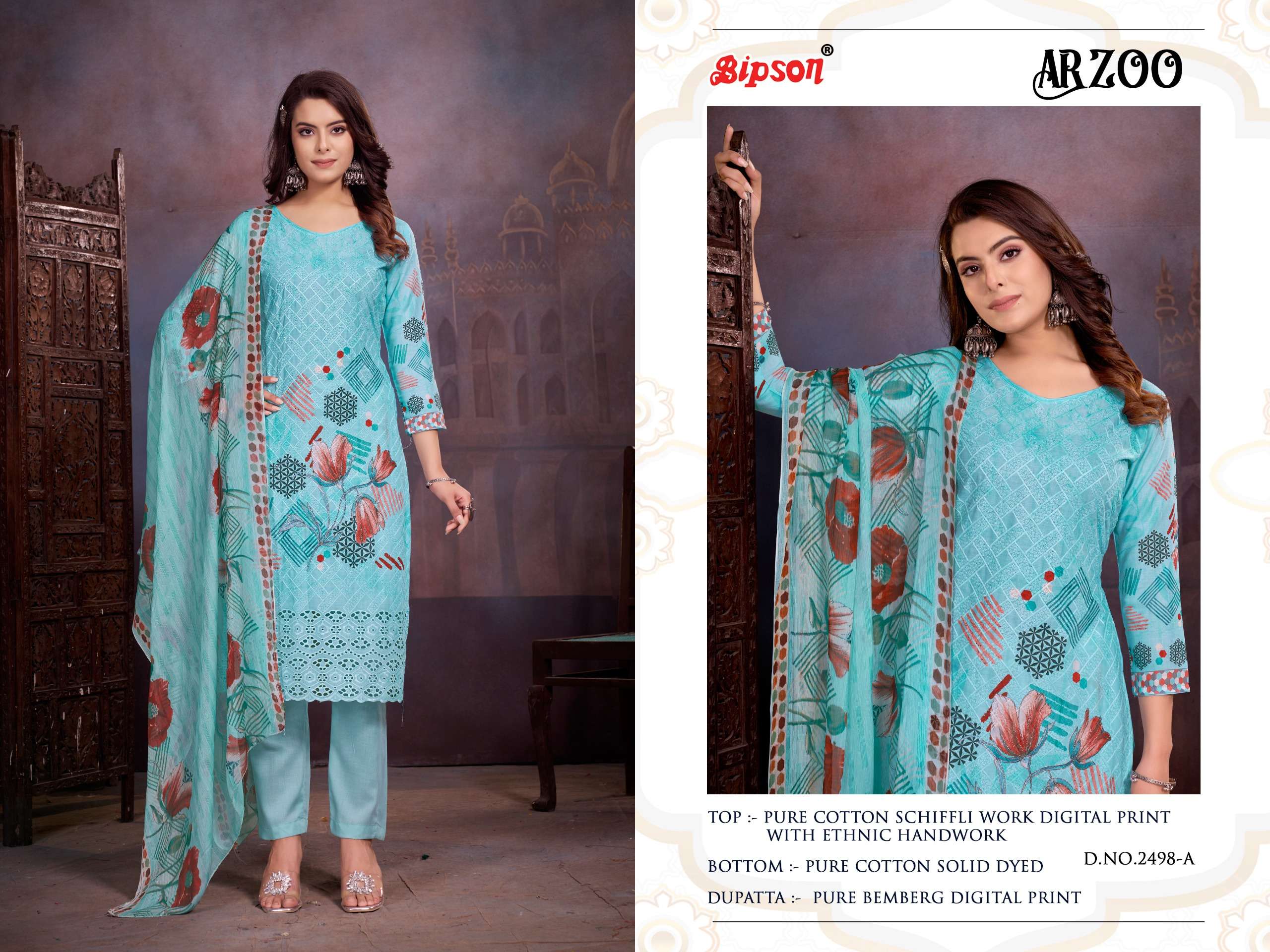 bipson aarzoo 2498 cotton exclusive print salwar suit catalog