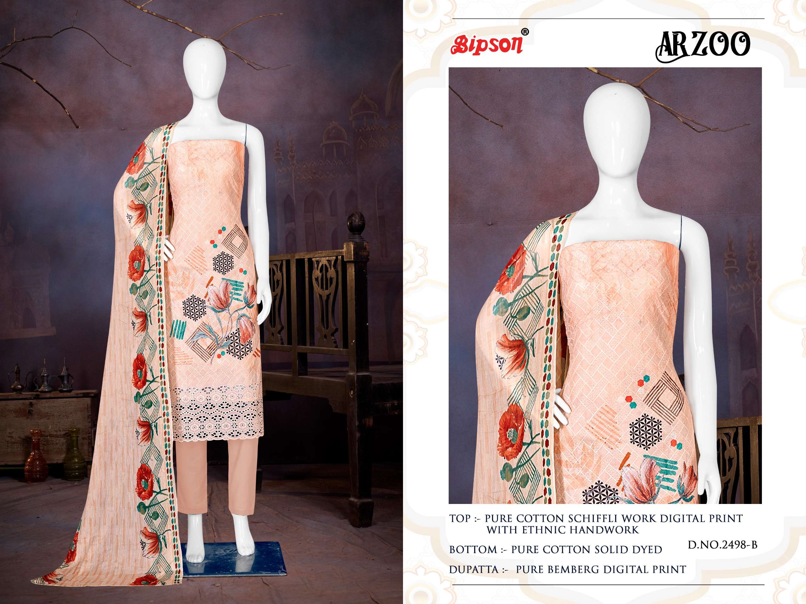 bipson aarzoo 2498 cotton exclusive print salwar suit catalog