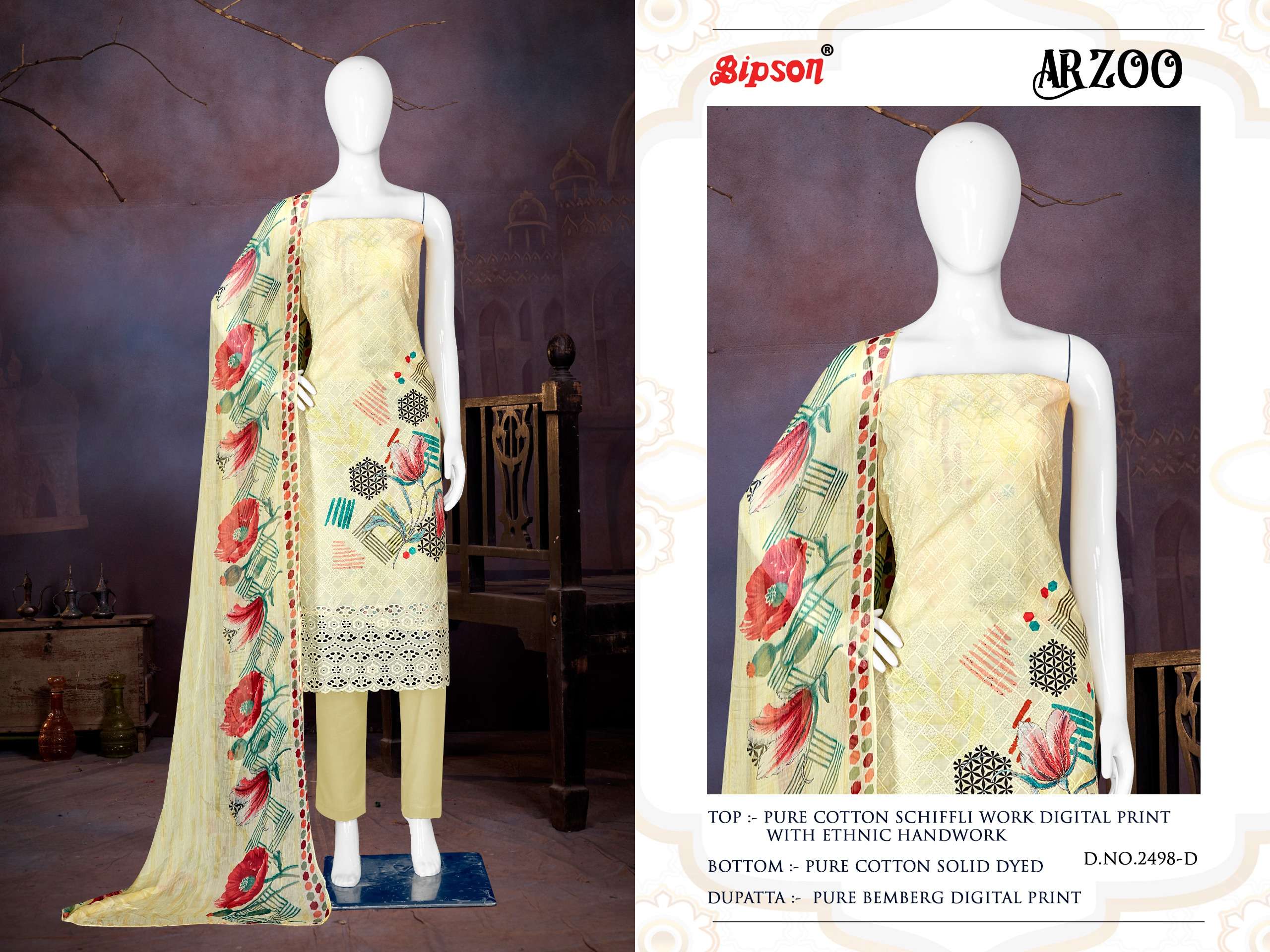 bipson aarzoo 2498 cotton exclusive print salwar suit catalog