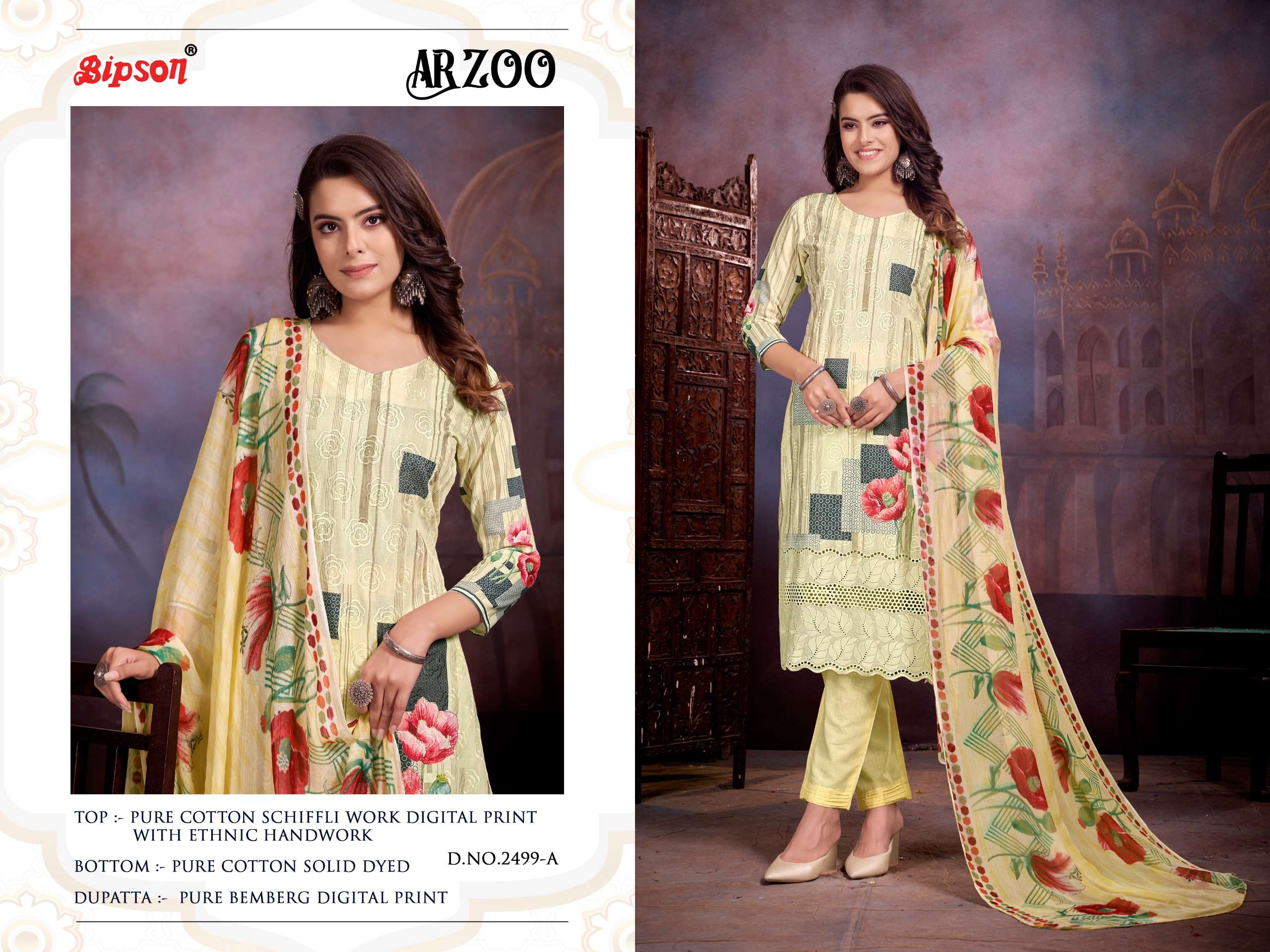 bipson aarzoo 2499 cotton decent look salwar suit catalog