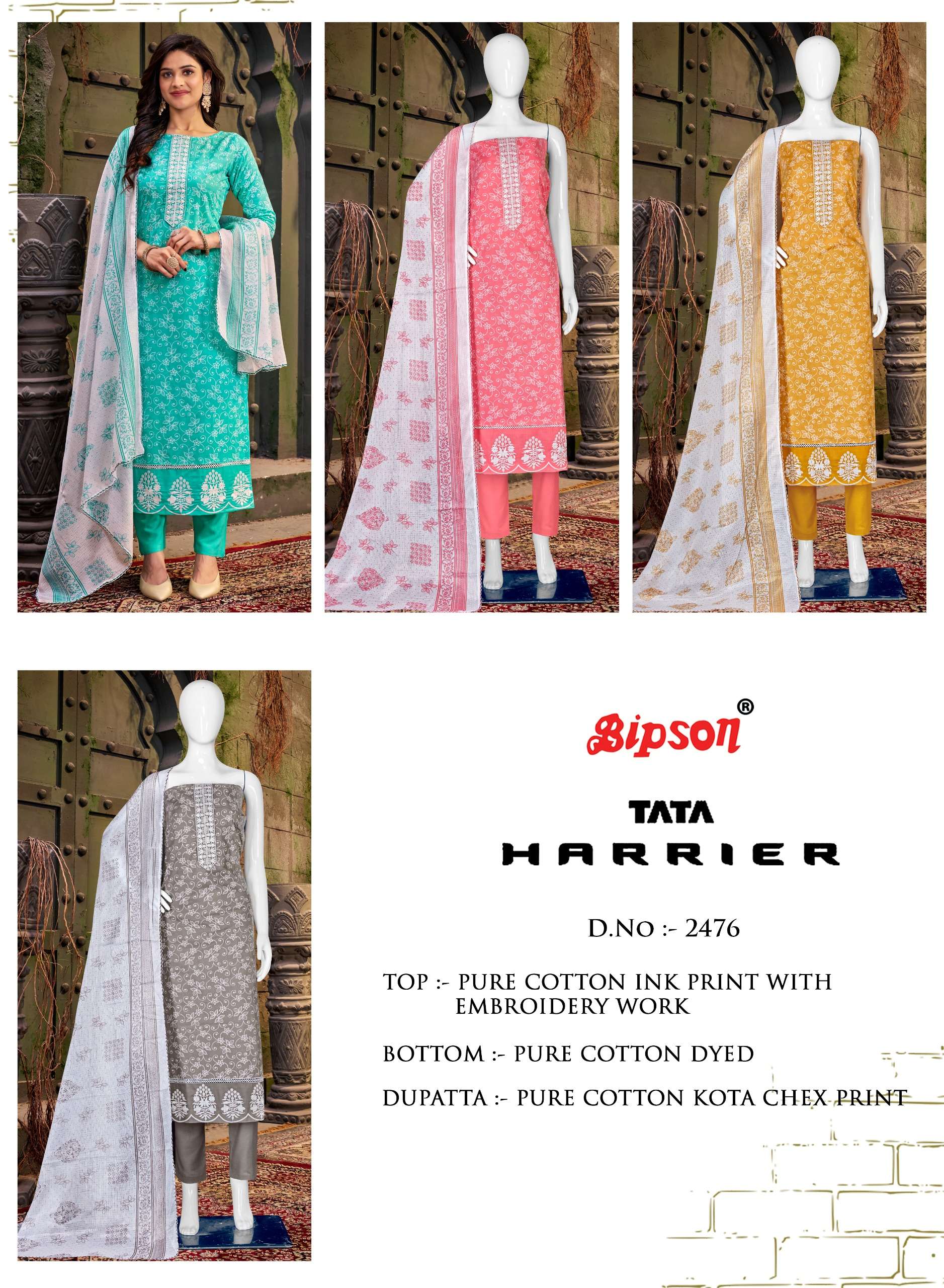 Bipson tata harrier 2476 elegant salwar suit catalog