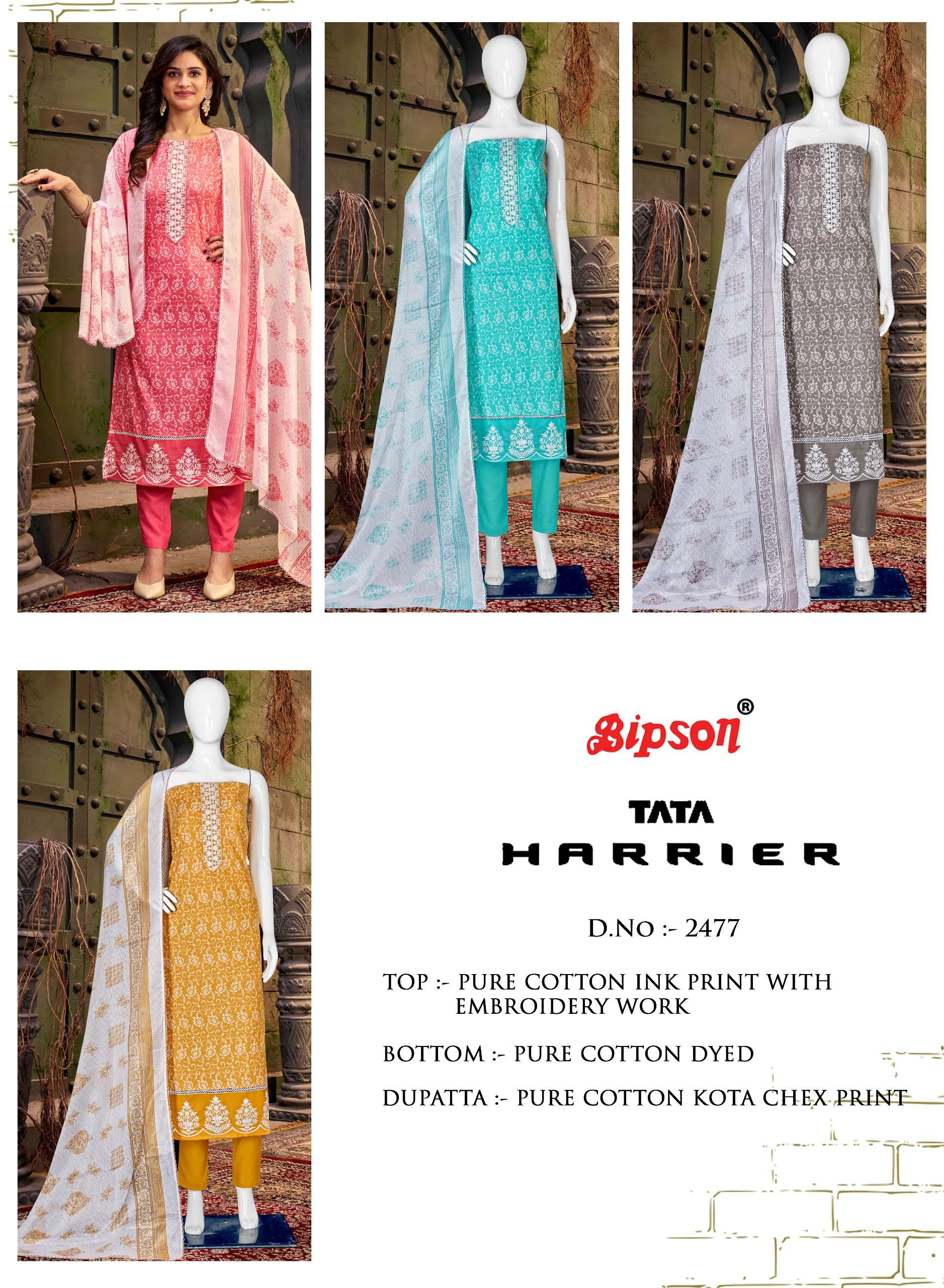 bipson tata harrier 2477 cotton  graceful look salwar suit catalog