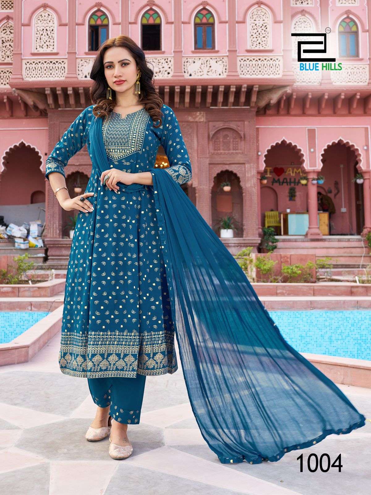 bluehills shreya rayon elegant top bottom with dupatta catalog