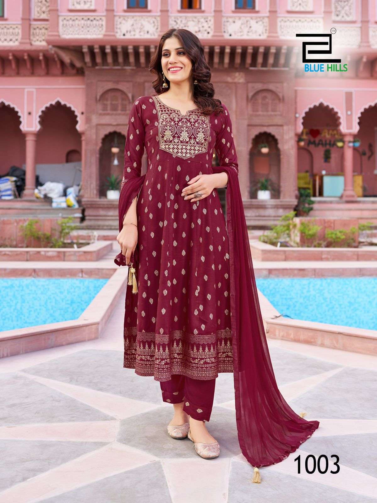 bluehills shreya rayon elegant top bottom with dupatta catalog