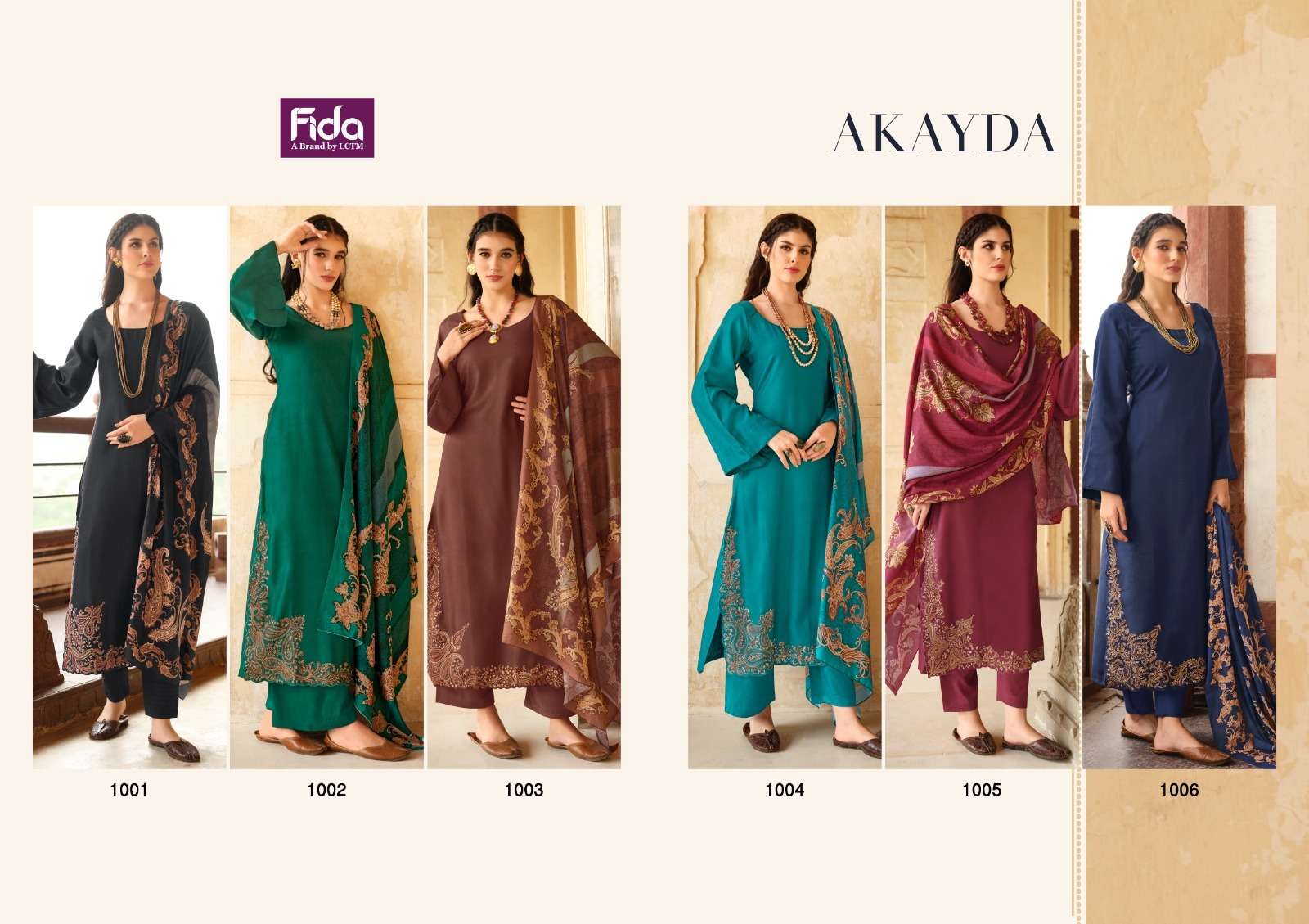 fida akayda  cotton satin elegant salwar suit catalog