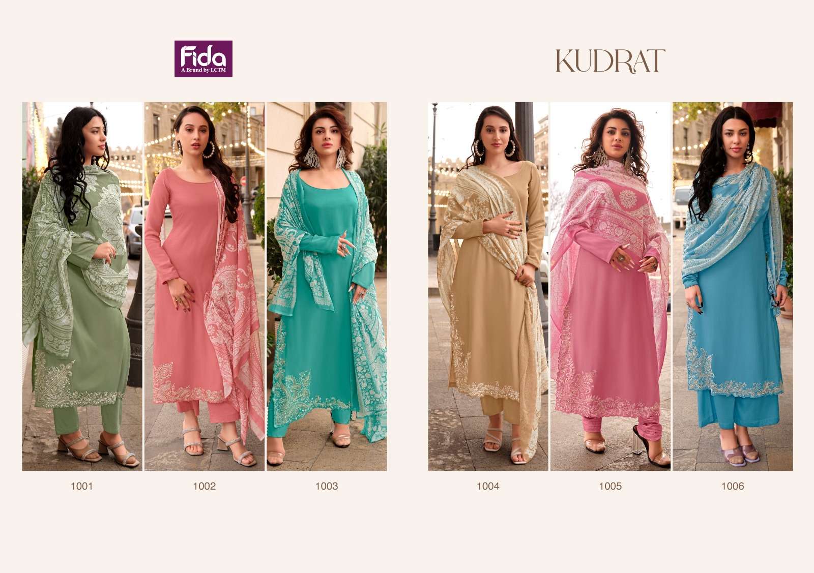 fida kudrat cotton satin graceful look salwar suit catalog