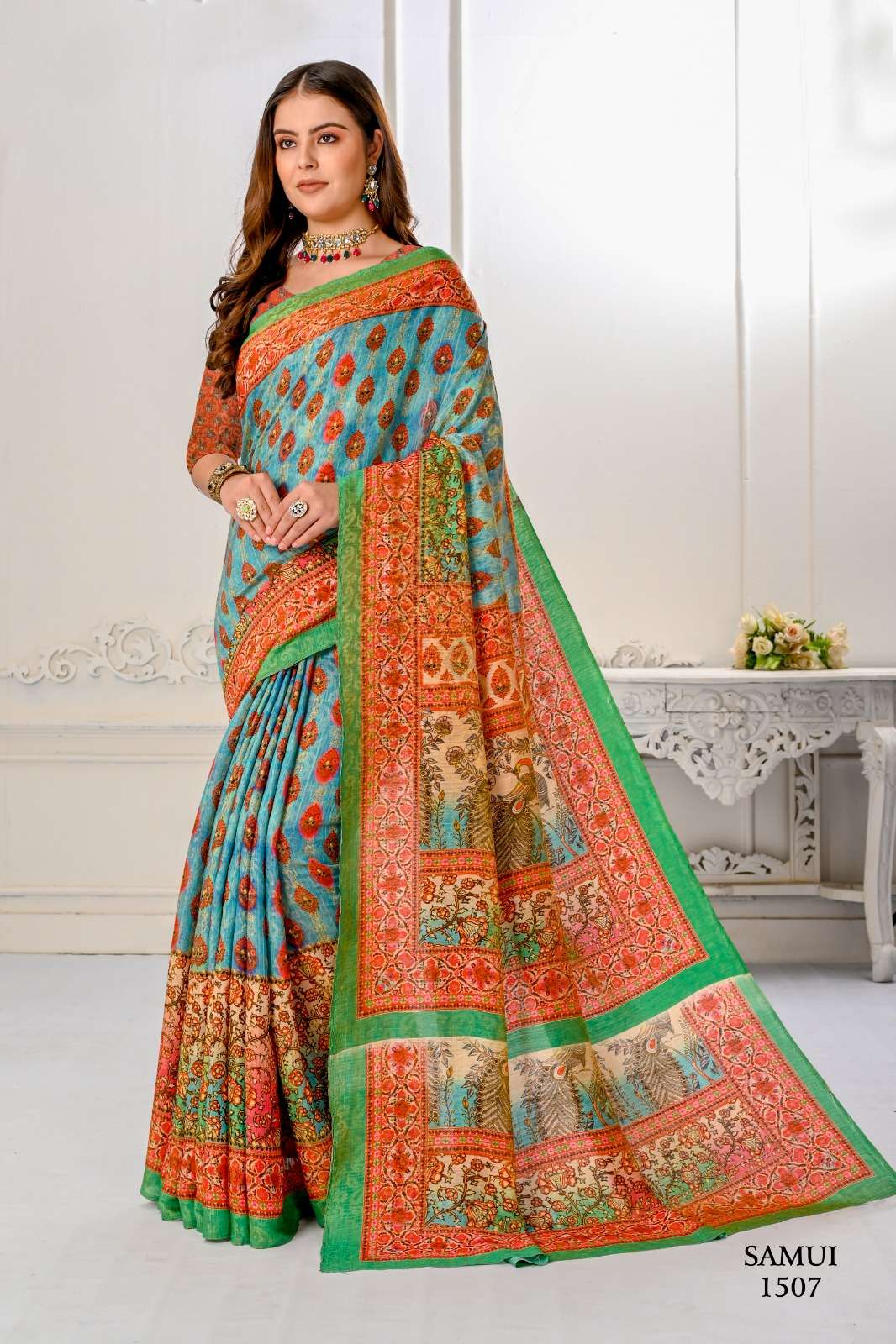 jivora shyna samui 2 premium natural silk attrective look saree cataloug