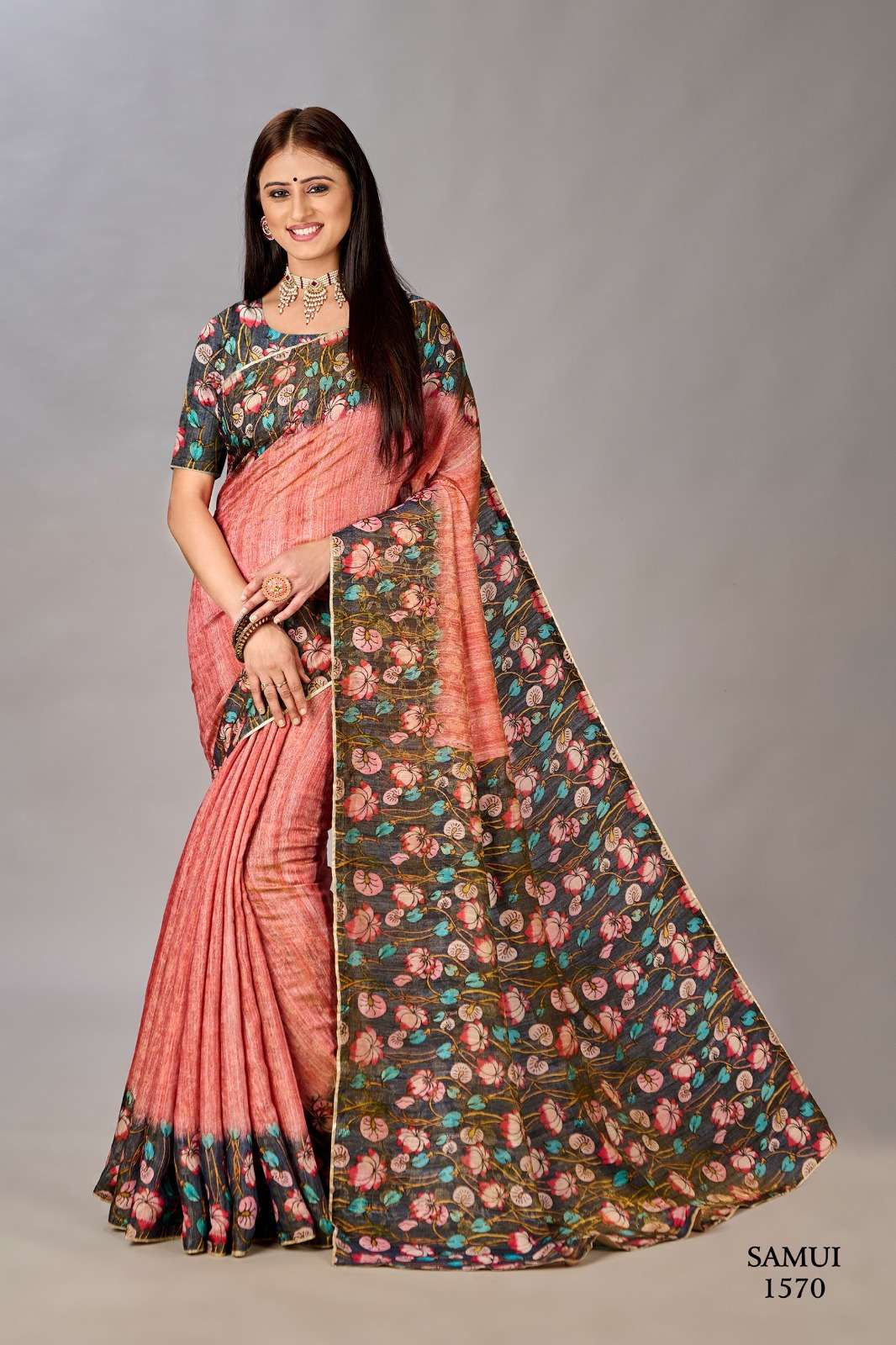 jivora shyna samui 2 premium natural silk attrective look saree cataloug