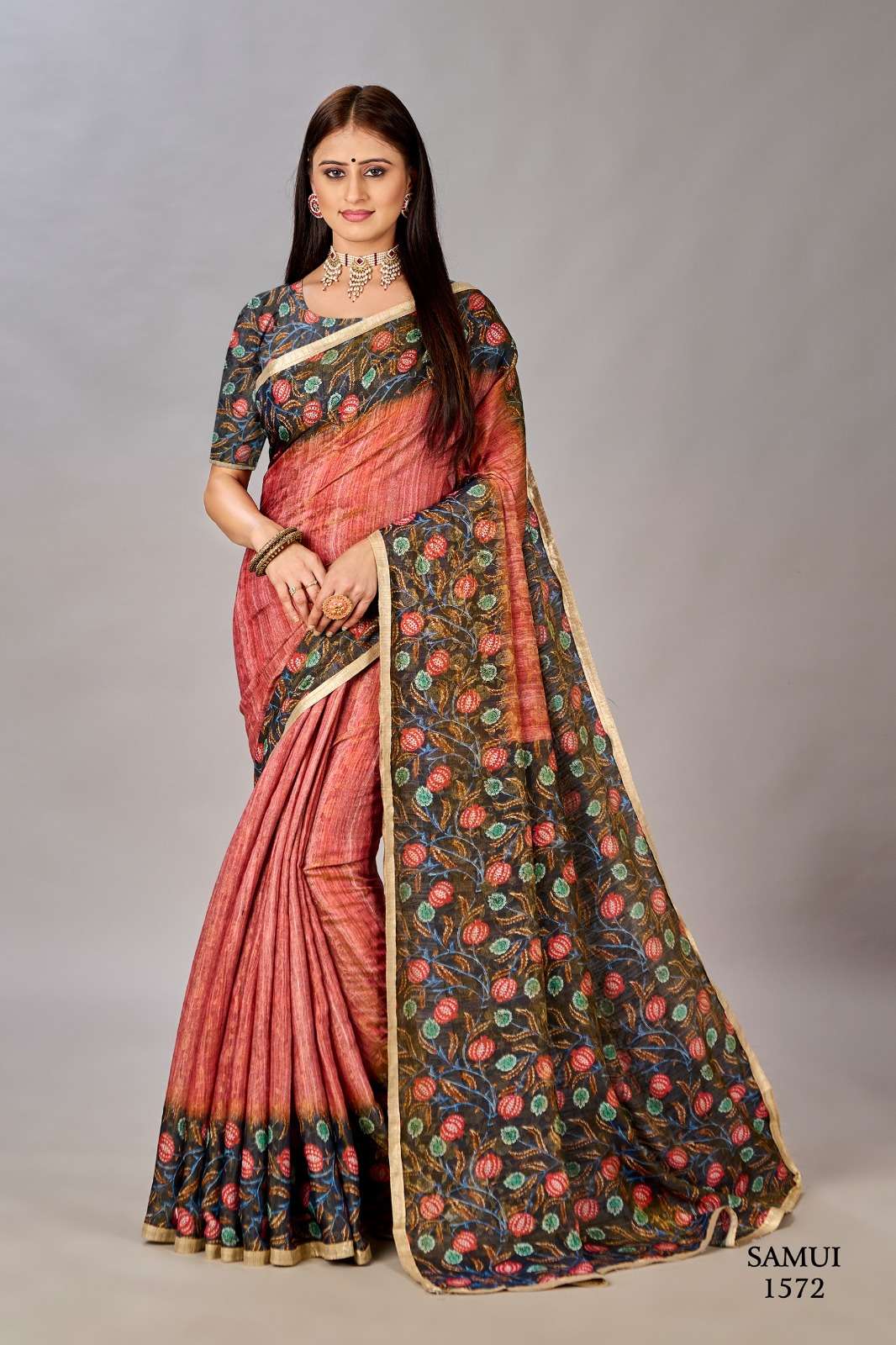 jivora shyna samui 2 premium natural silk attrective look saree cataloug