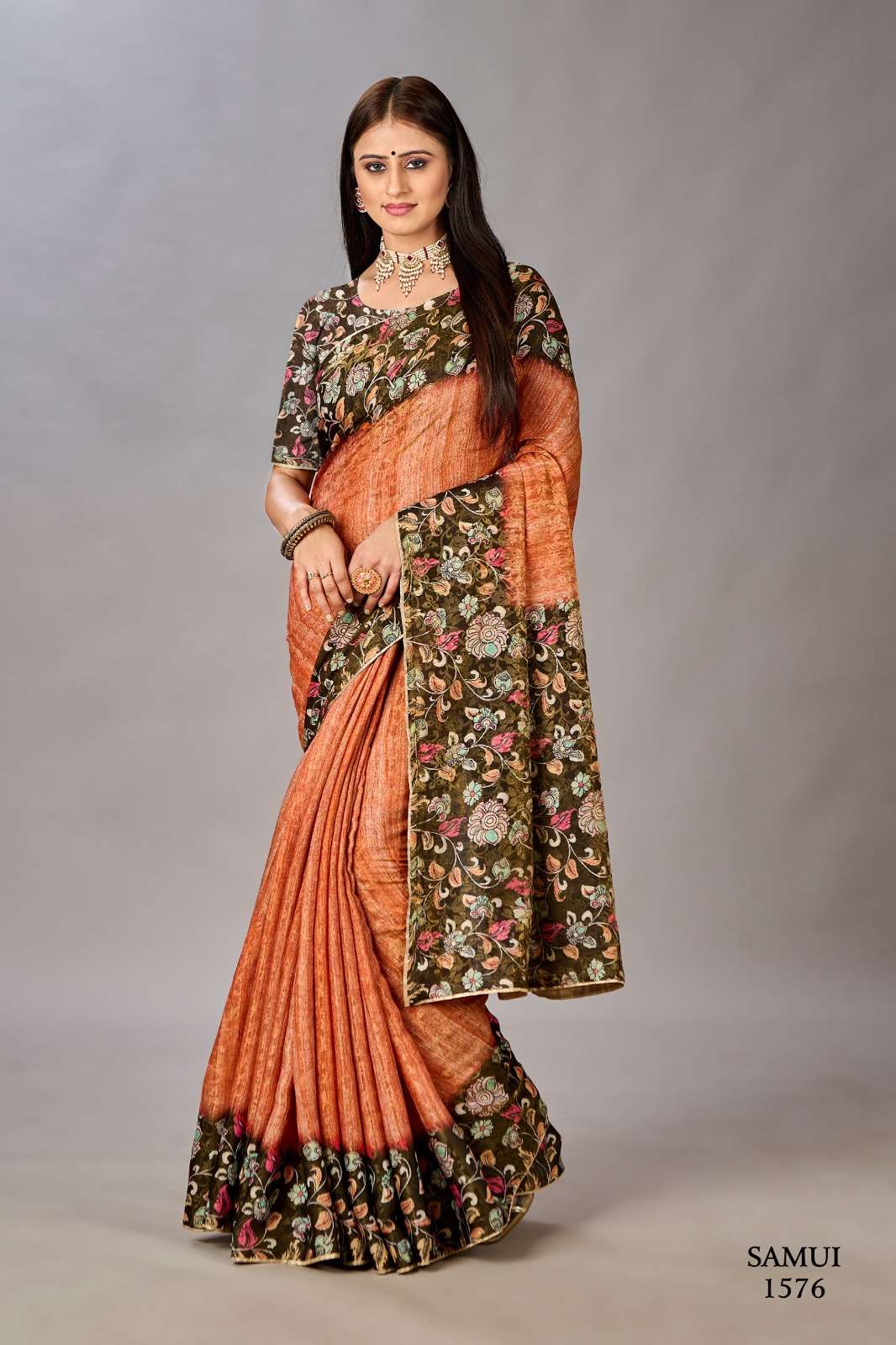 jivora shyna samui 2 premium natural silk attrective look saree cataloug