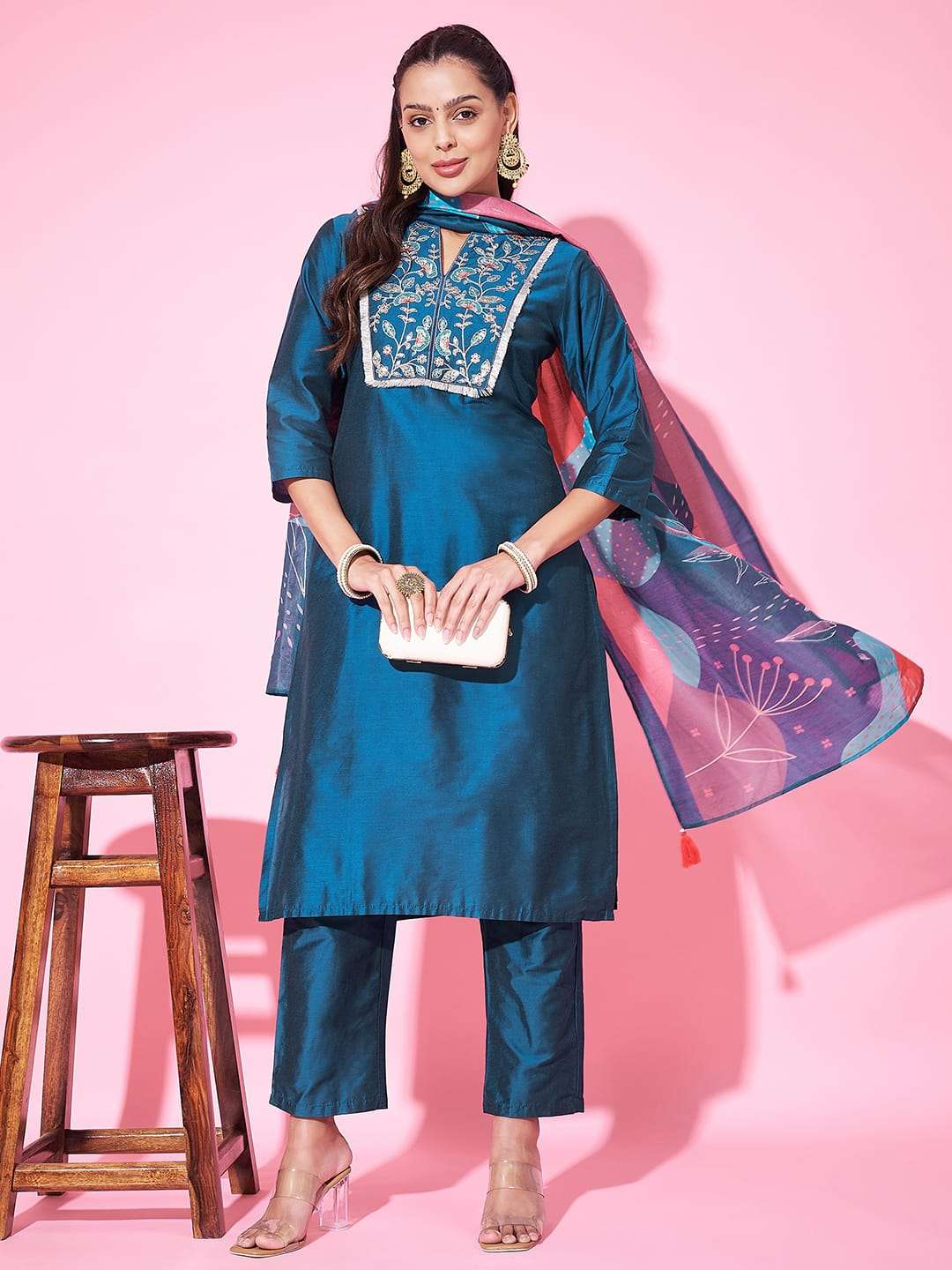 label bhoj pick and choose fancy innovative look kurti bottom with dupatta pick n choose