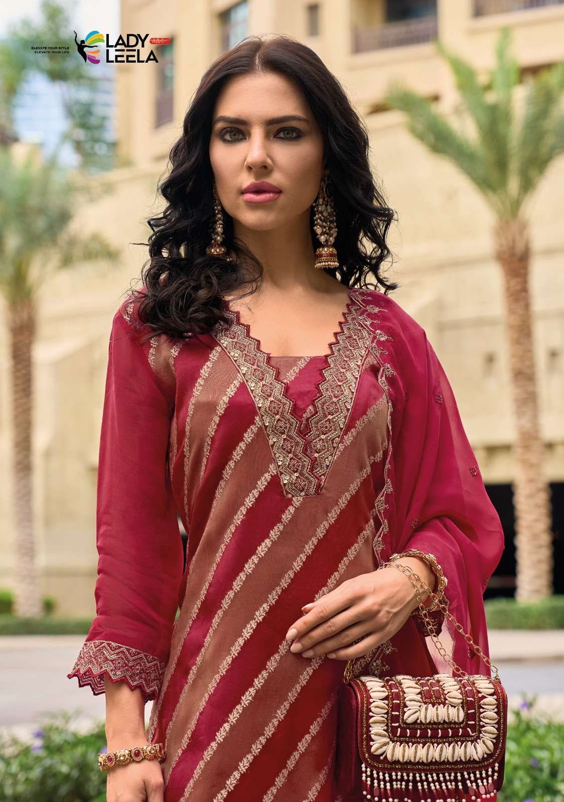 lady leela shimmer viscose elegant top bottom with dupatta catalog