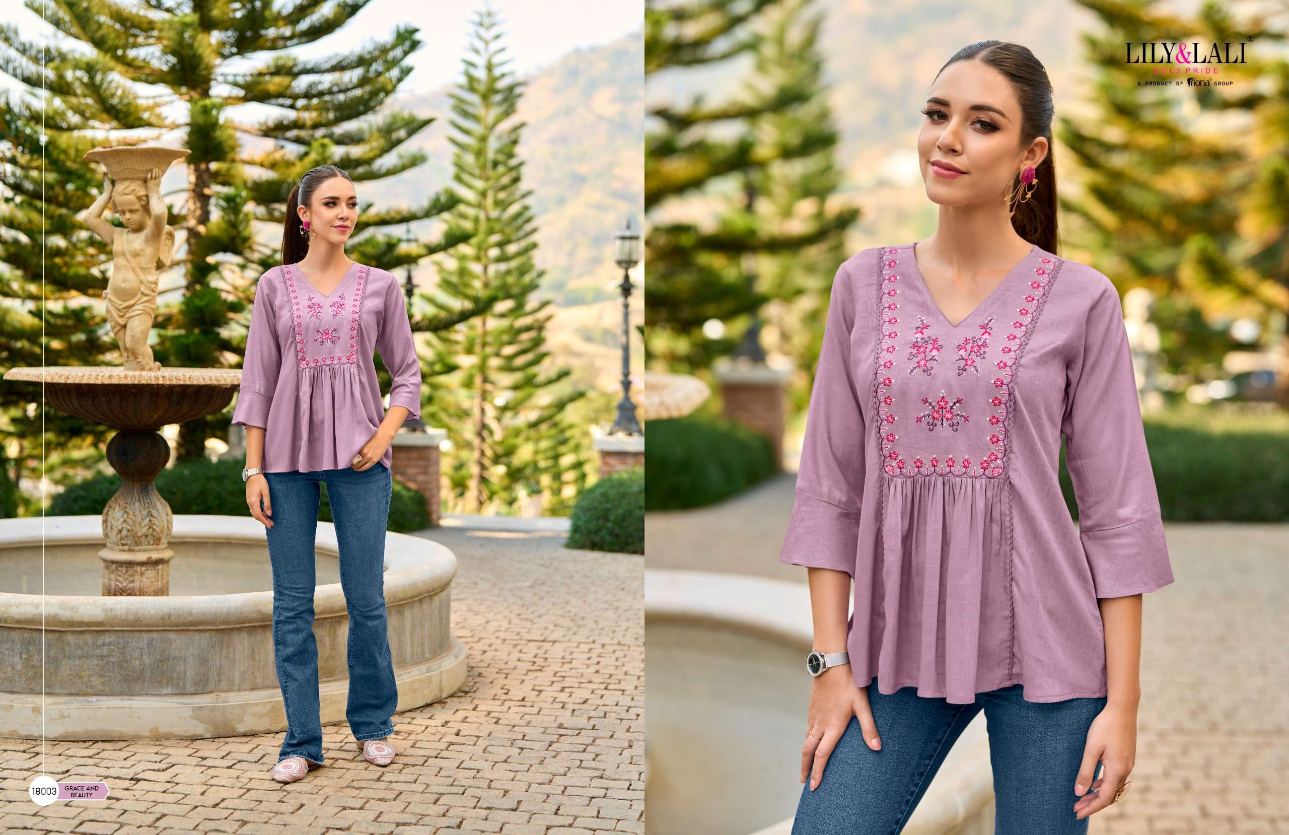 lily and lali melody 3 rayon decent look tops catalog