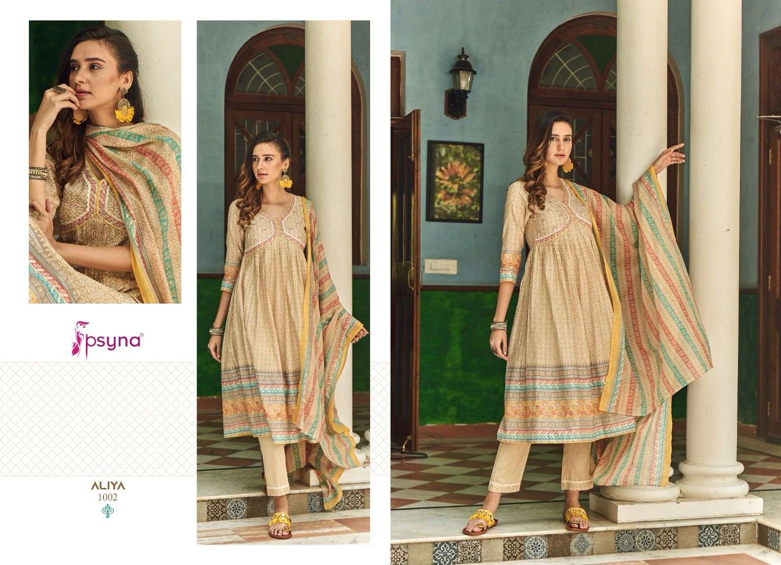 psyna aliya cambric cotton new and modern look top bottom dupatta catalog