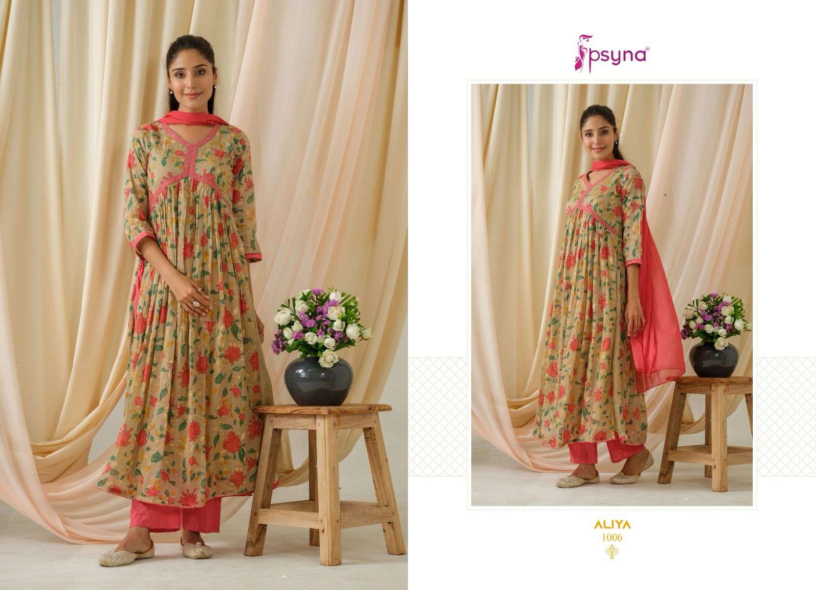 psyna aliya cambric cotton new and modern look top bottom dupatta catalog