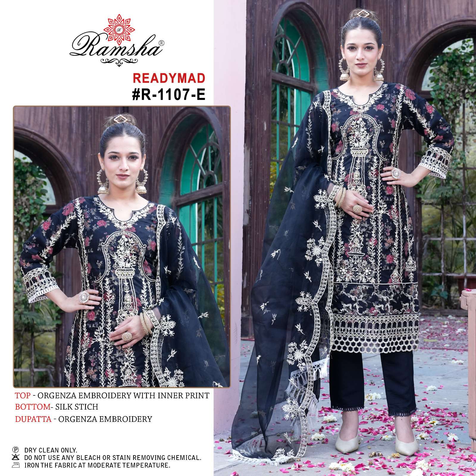 ramsha ramsha r 1107 orgenza decent  look salwar suit single