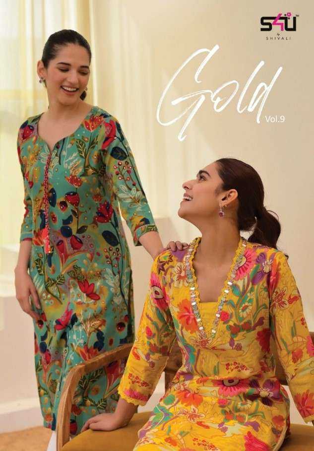 s4u gold vol 9 rayon innovative look kurti pant  catalog