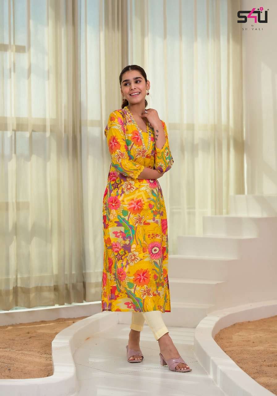 s4u gold vol 9 rayon innovative look kurti pant  catalog