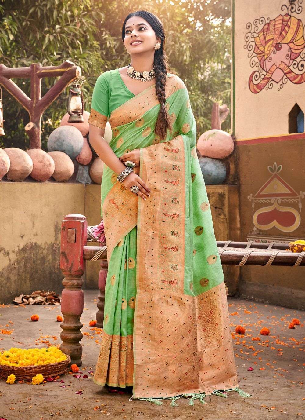 sangam prints bunawat poshak cotton catchy look saree catalog