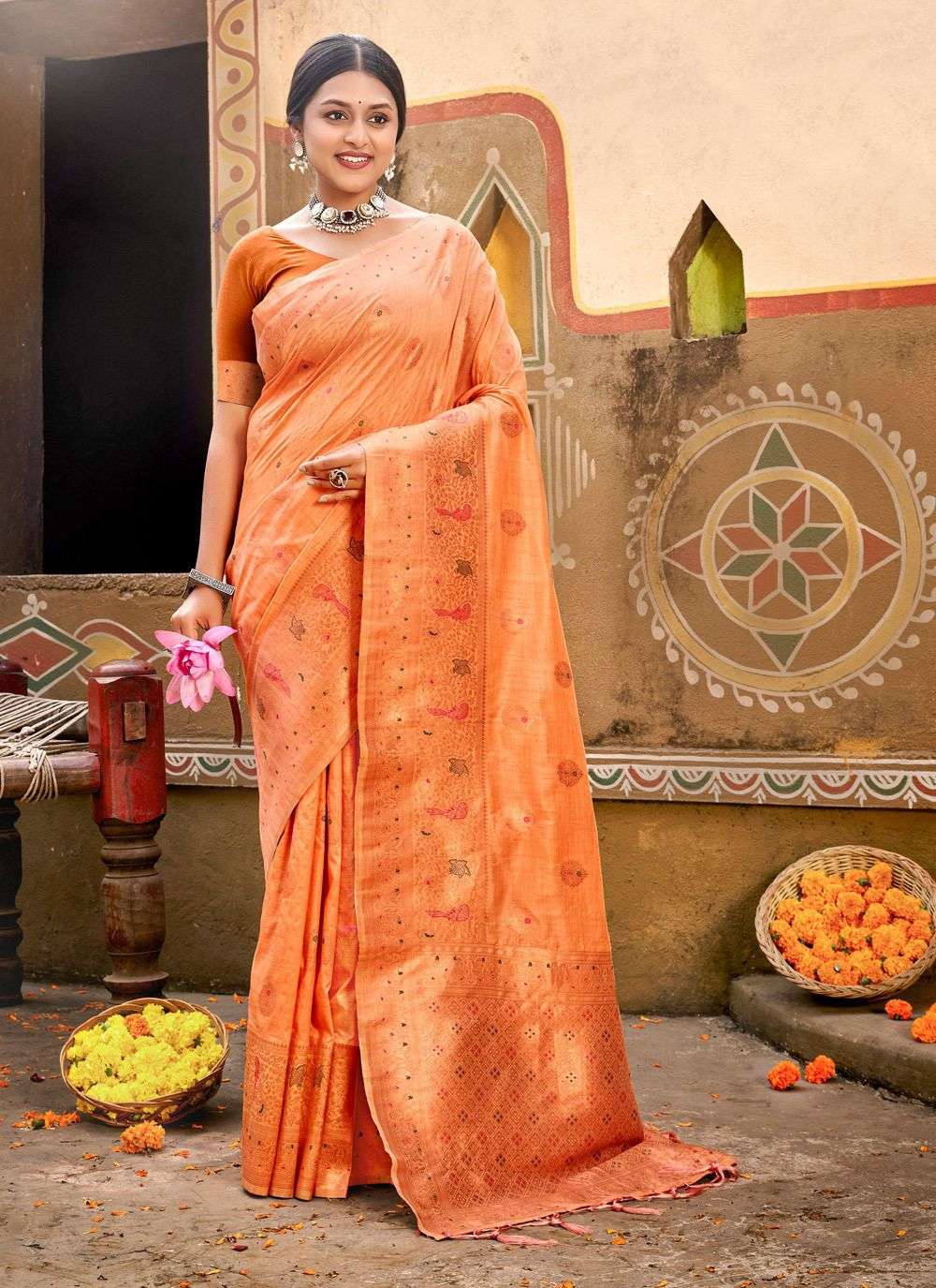 sangam prints bunawat poshak cotton catchy look saree catalog