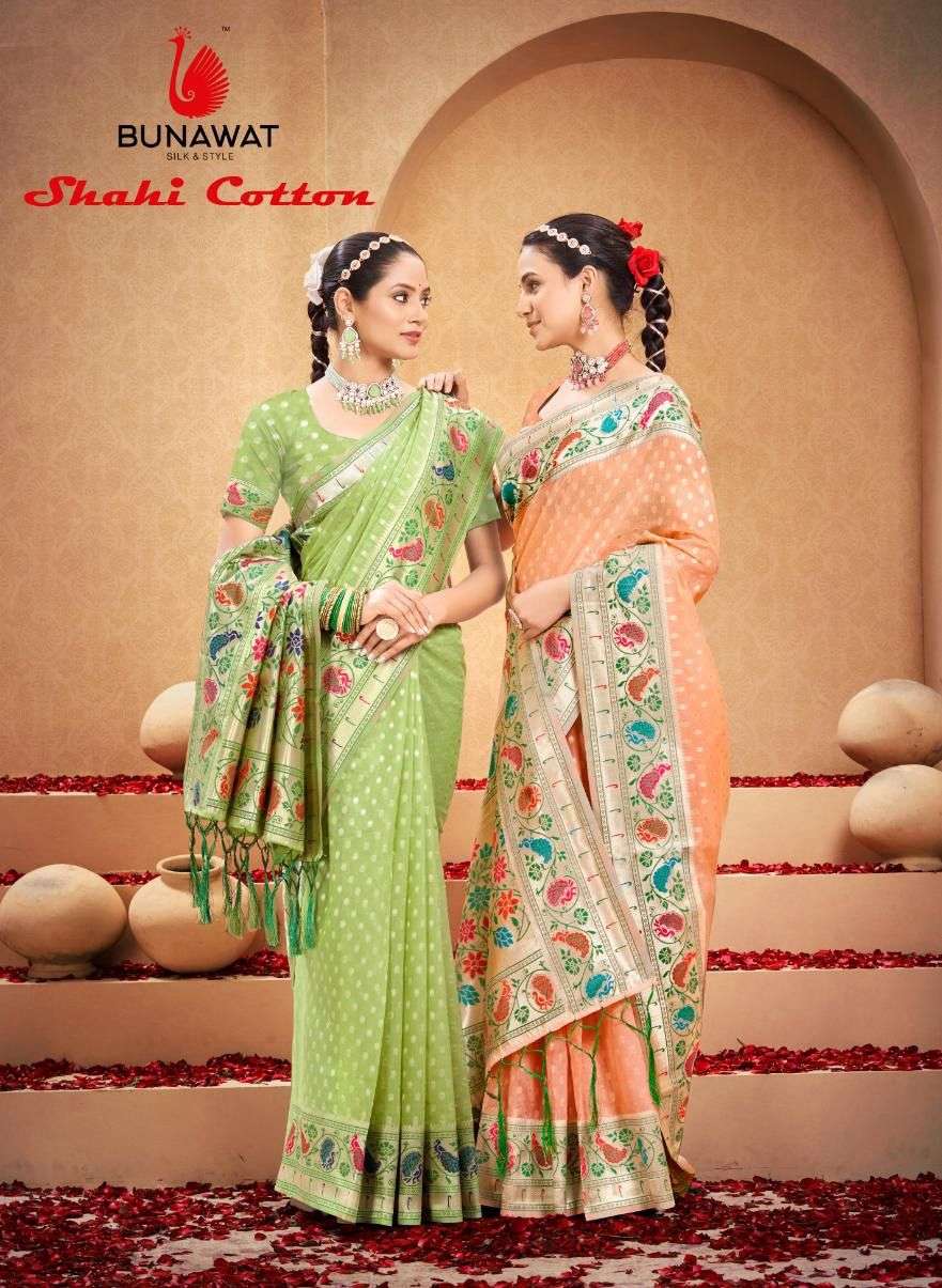 sangam prints bunawat shahi cotton beautiful look saree catalog