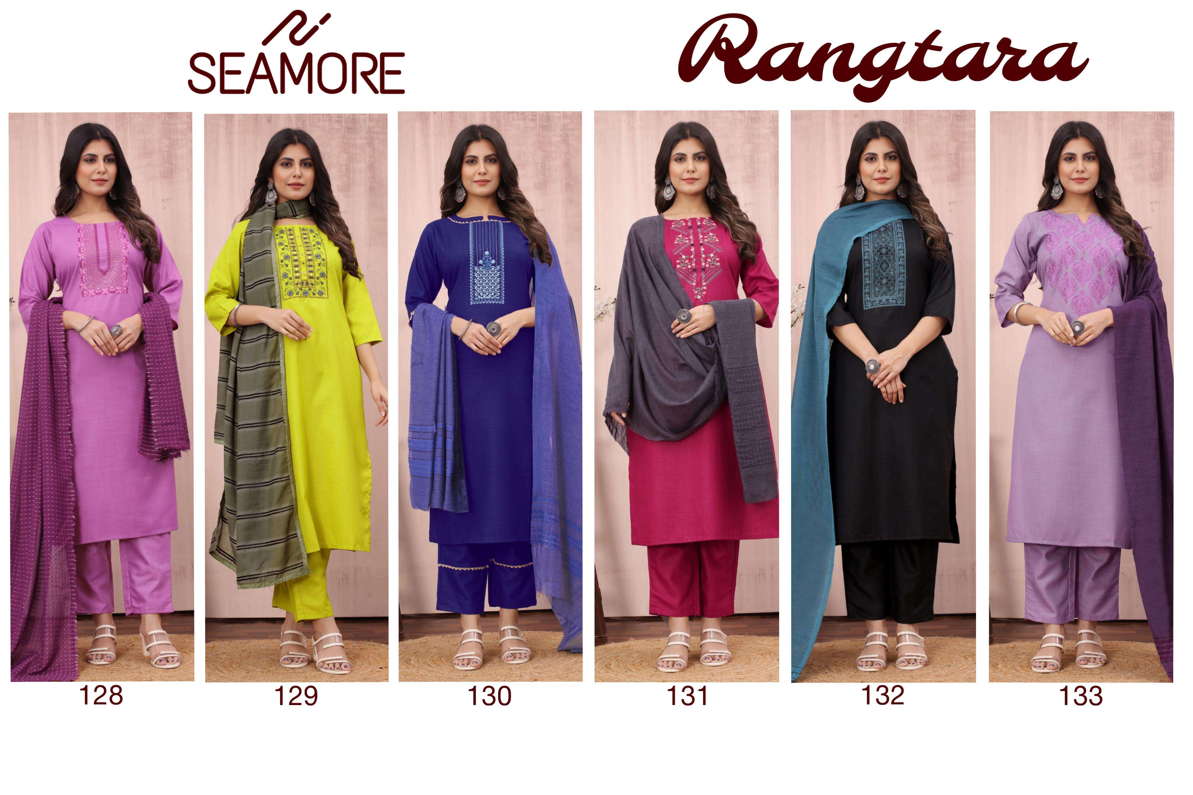 seamore  Rangtara cotton attrective look kurti with bottom size set