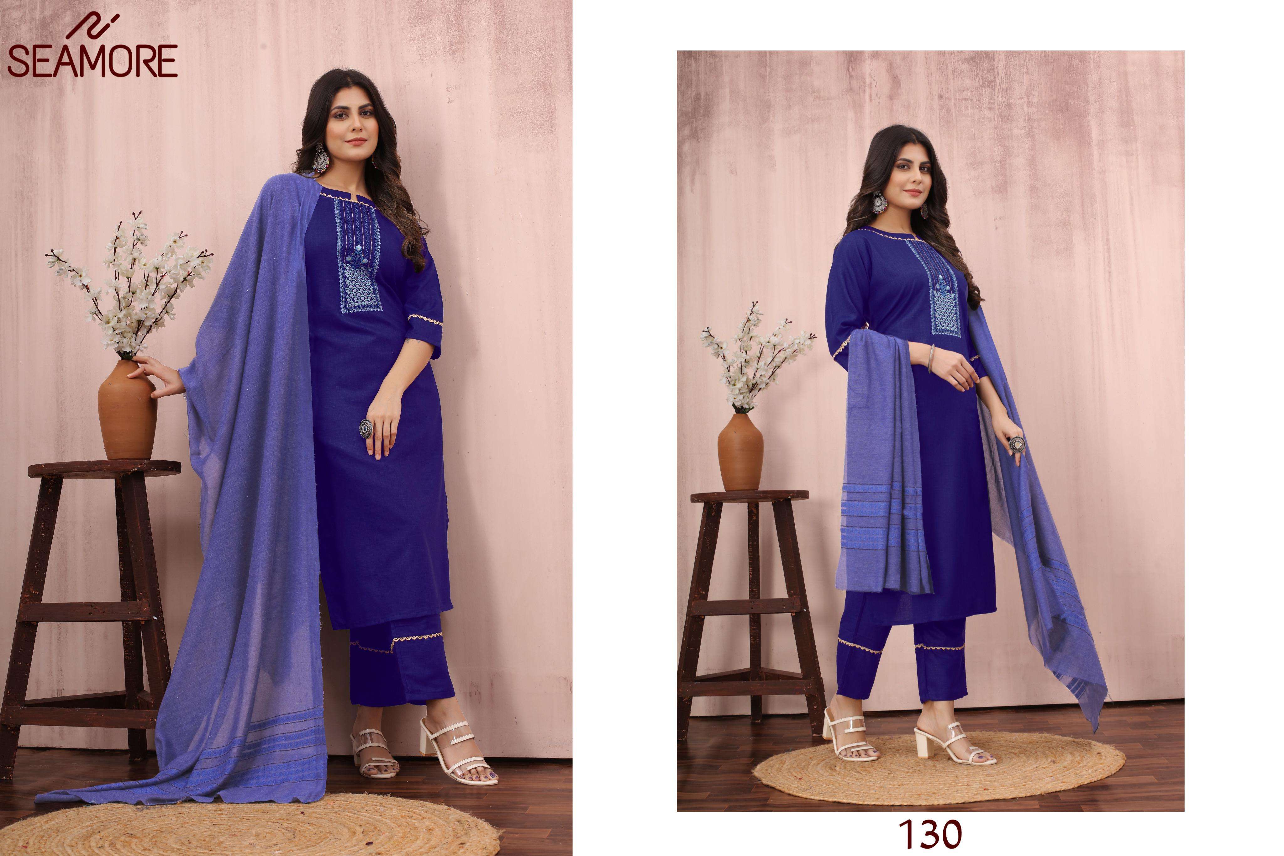 seamore  Rangtara cotton attrective look kurti with bottom size set