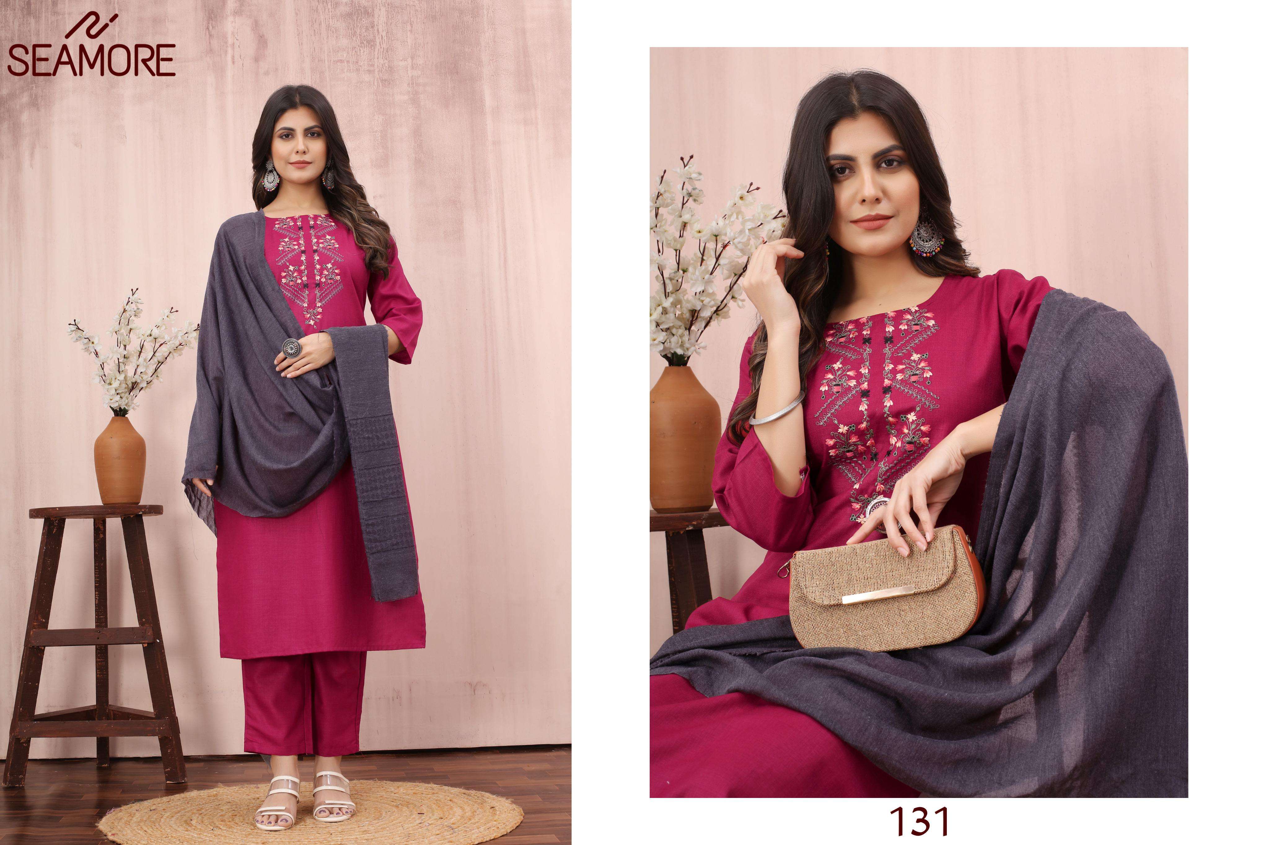 seamore  Rangtara cotton attrective look kurti with bottom size set