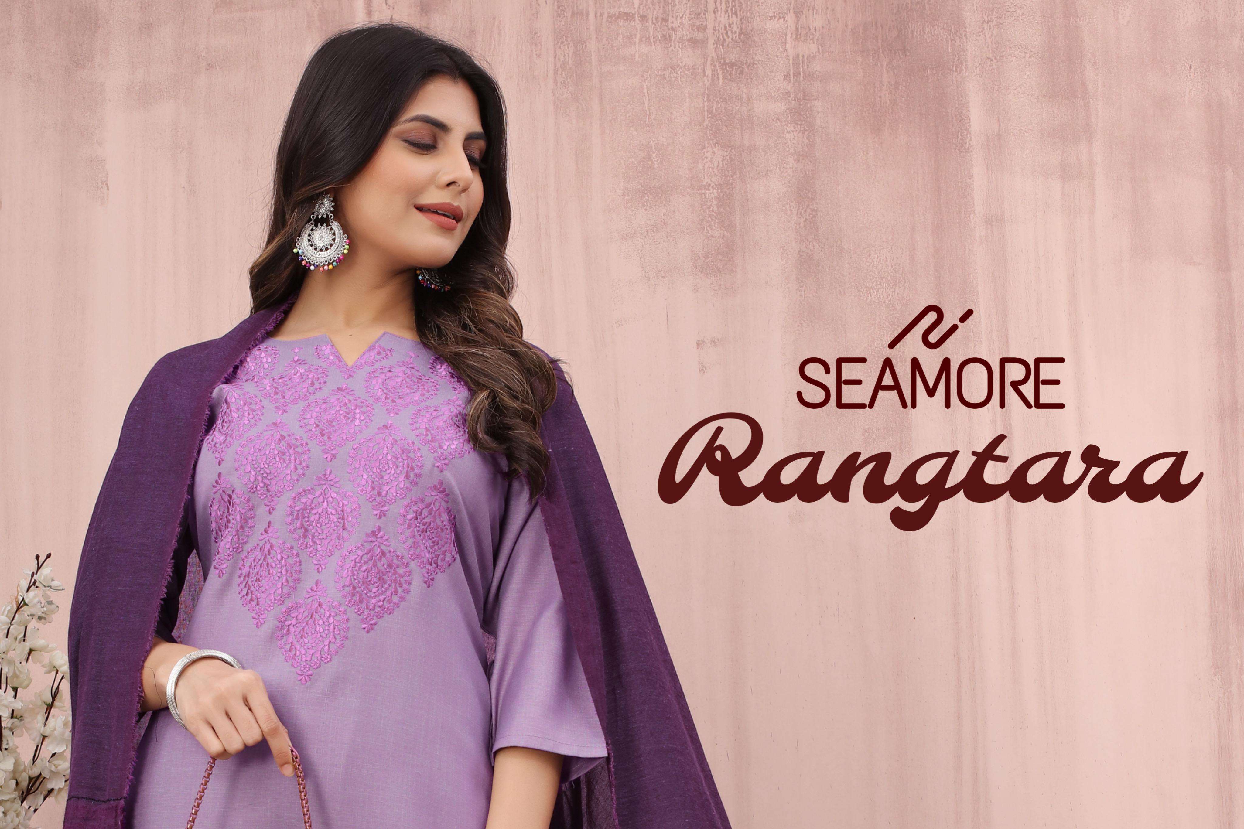 seamore  Rangtara cotton attrective look kurti with bottom size set