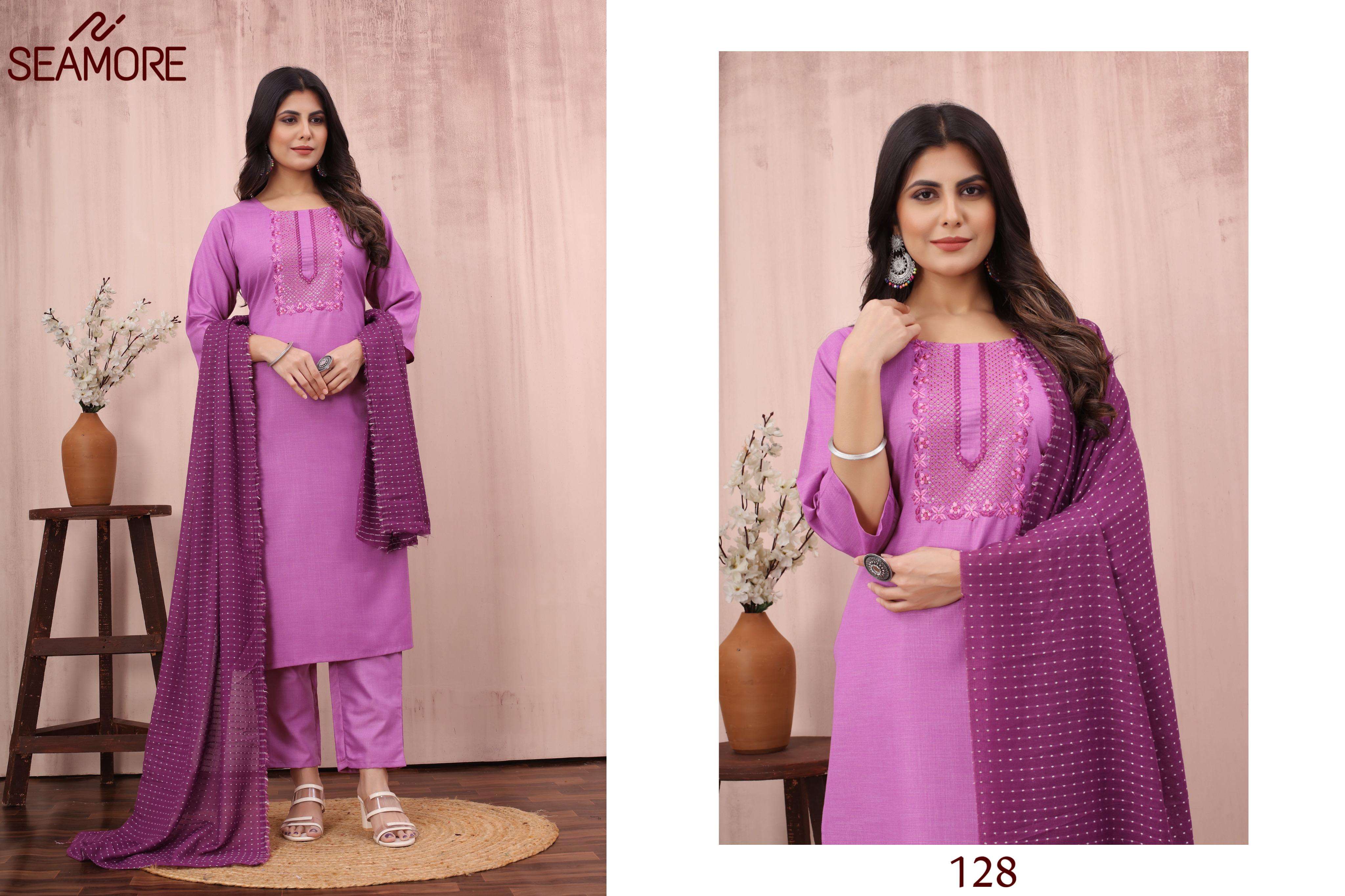 seamore  Rangtara cotton attrective look kurti with bottom size set