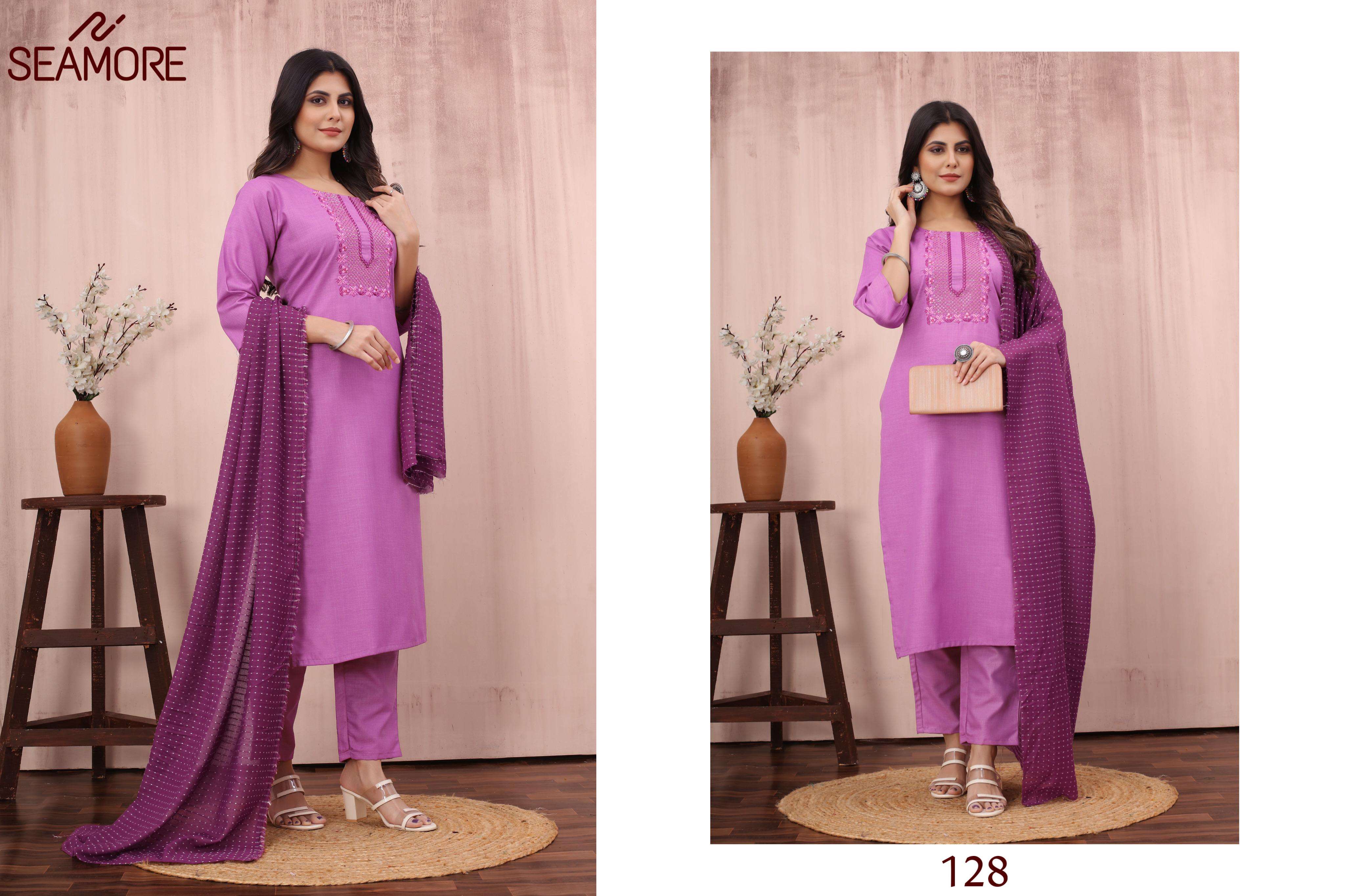 seamore  Rangtara cotton attrective look kurti with bottom size set