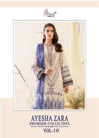 shree fabs ayesha zara  premium collection vol 10 cotton decent look salwar suit  with siffon dupatta catalog