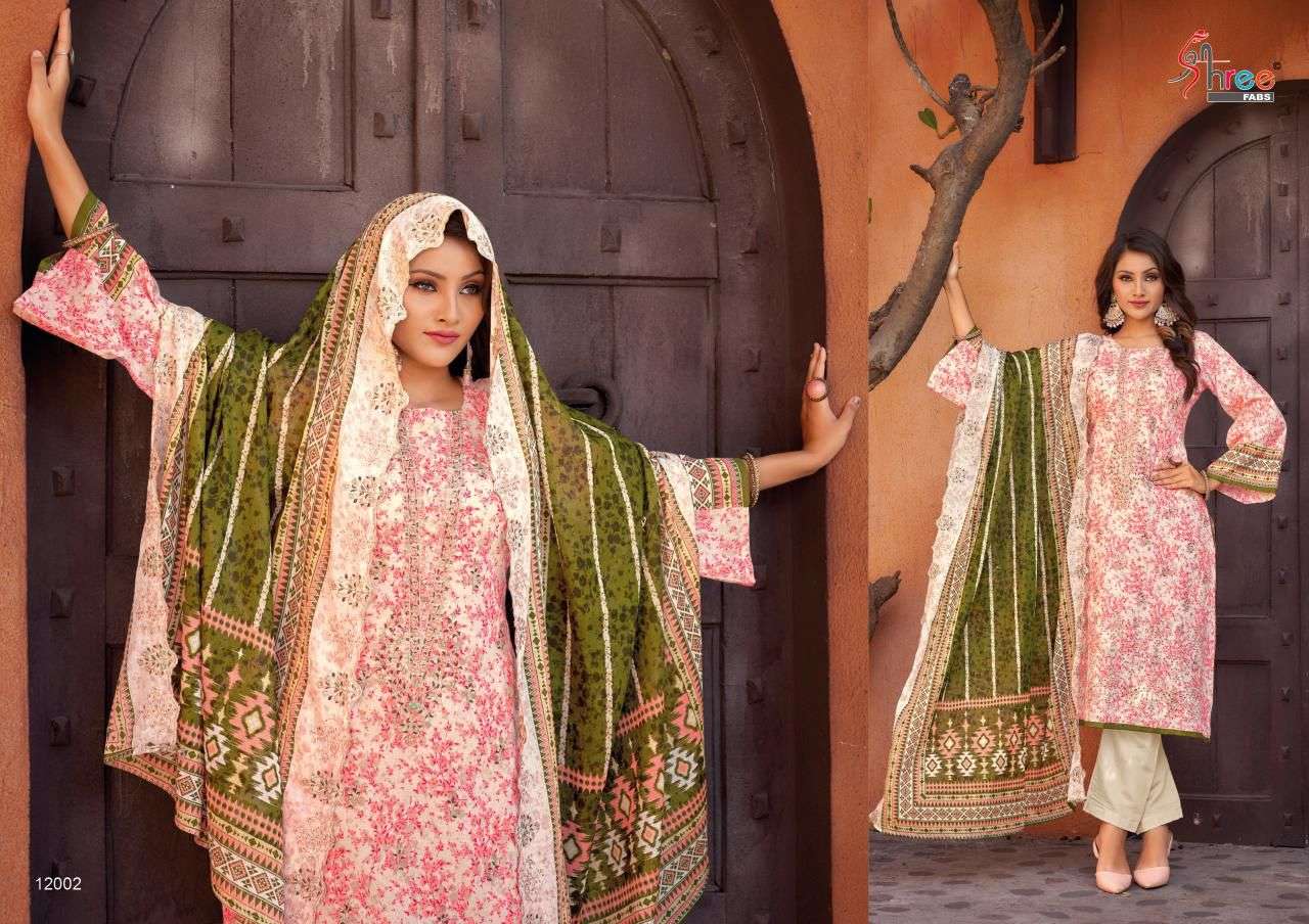 shree fabs  bin saeed lawn collection vol 12  cotton exclusive print salwar suit catalog