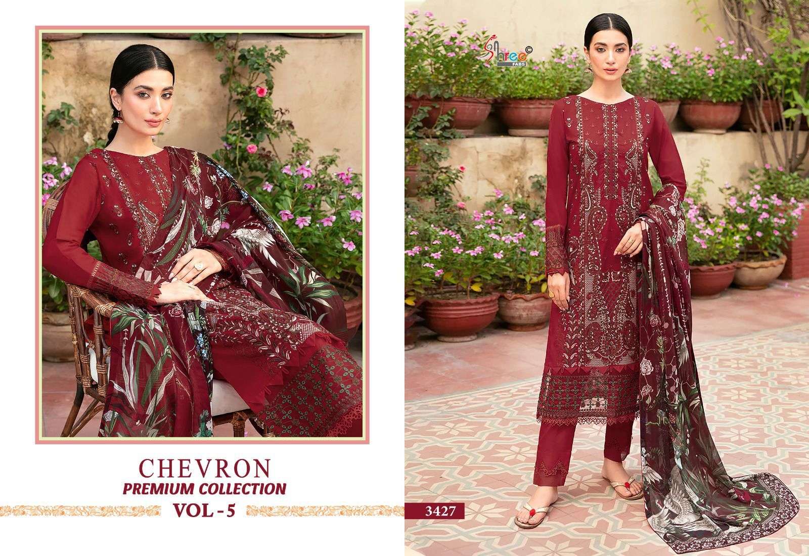 shree fabs chevron premium collection vol 5 rayon graceful look salwar suit cotton dupatta catalog