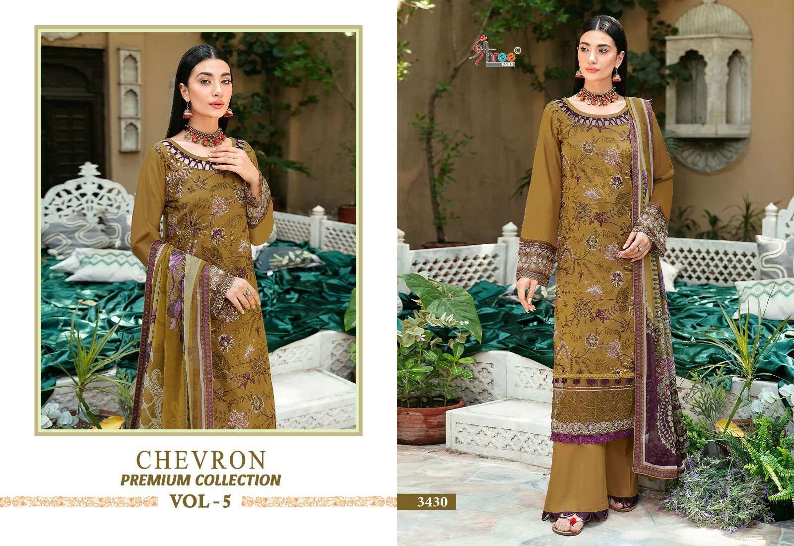 shree fabs chevron premium collection vol 5 rayon graceful look salwar suit cotton dupatta catalog