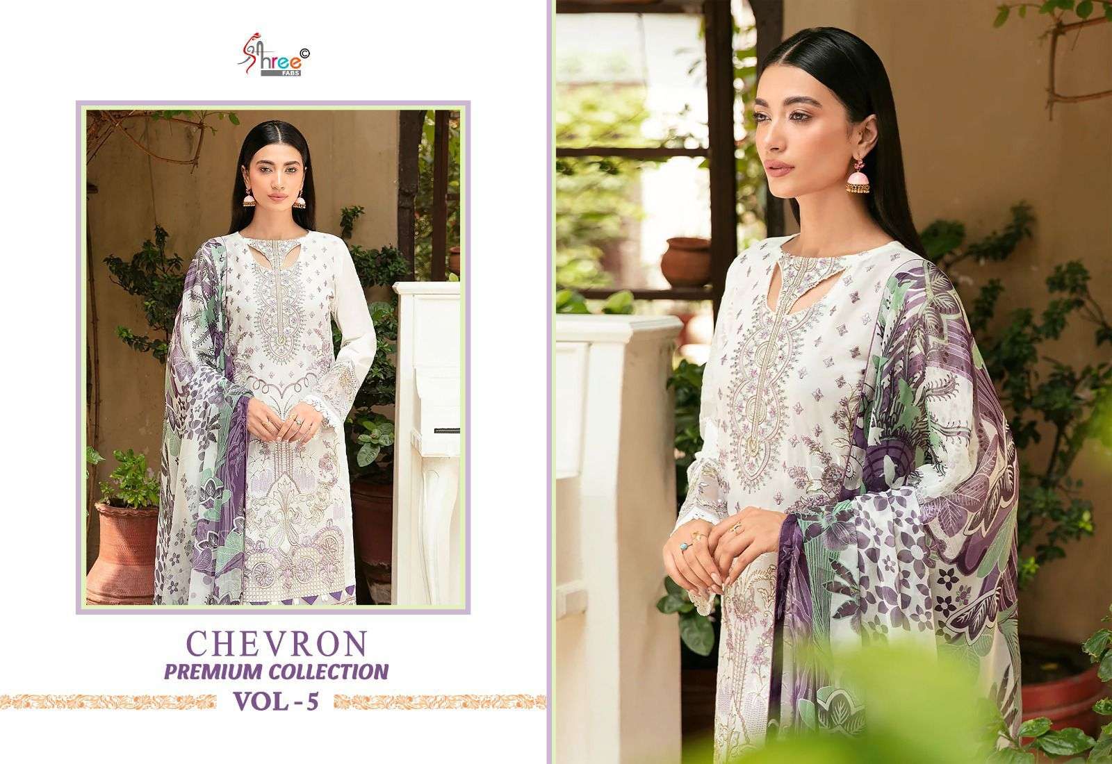 shree fabs chevron premium collection vol 5 rayon graceful look salwar suit cotton dupatta catalog