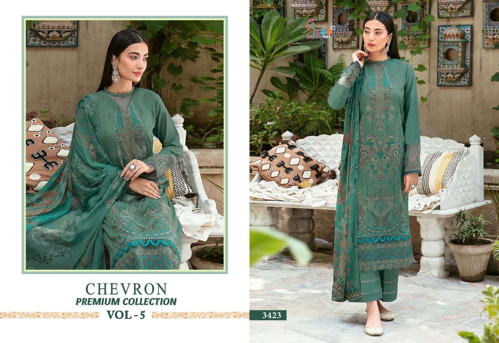 shree fabs chevron premium collection vol 5 rayon graceful look salwar suit cotton dupatta catalog