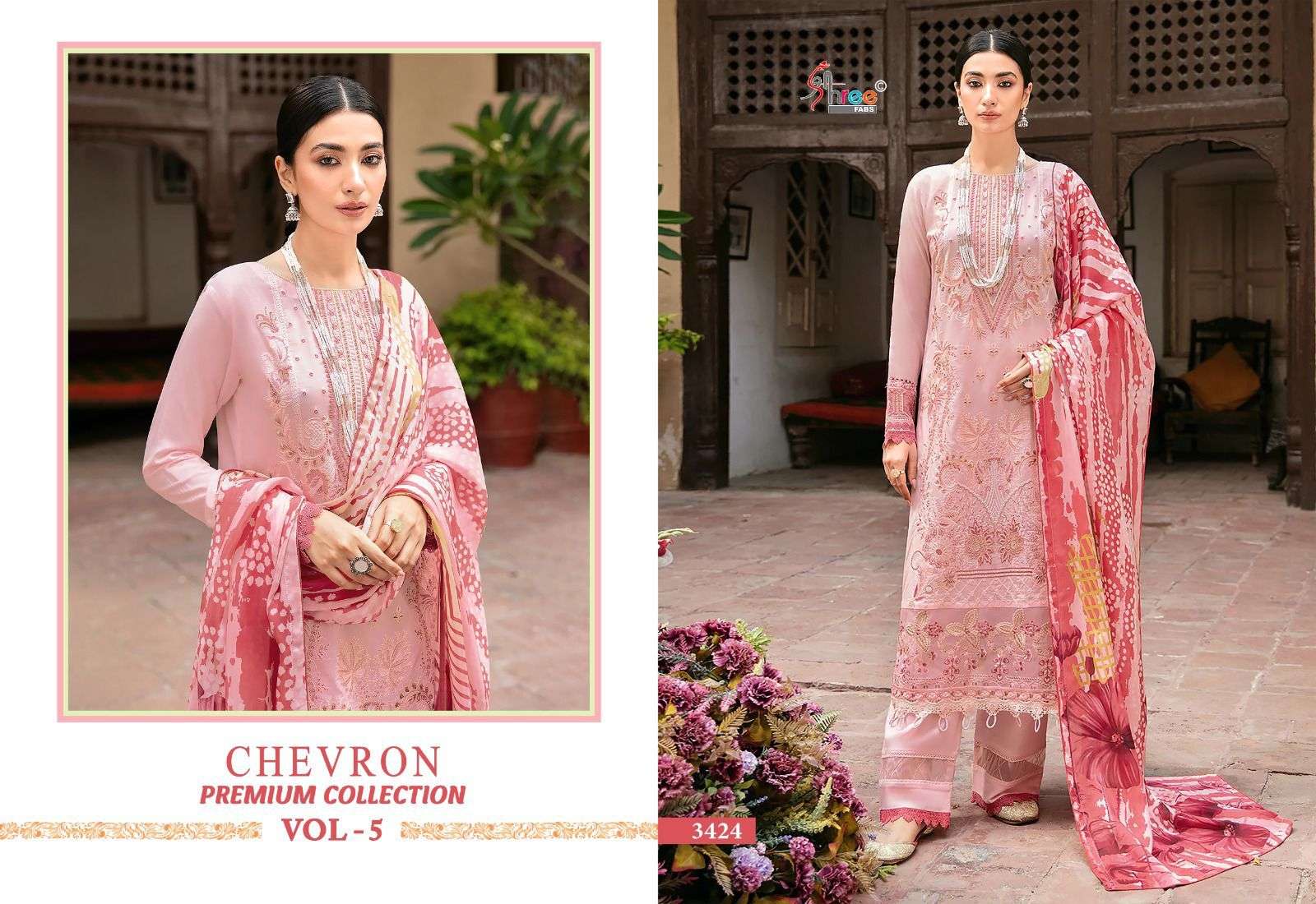 shree fabs chevron premium collection vol 5 rayon graceful look salwar suit cotton dupatta catalog