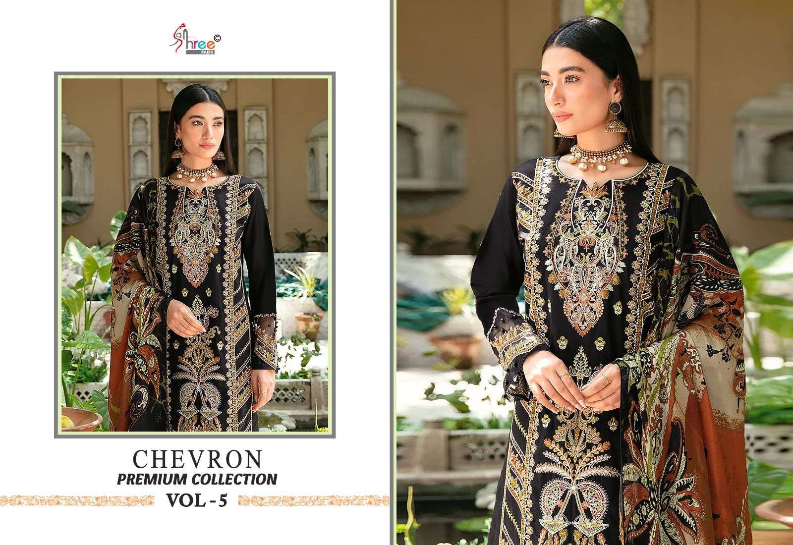 shree fabs chevron premium collection vol 5 rayon graceful look salwar suit cotton dupatta catalog