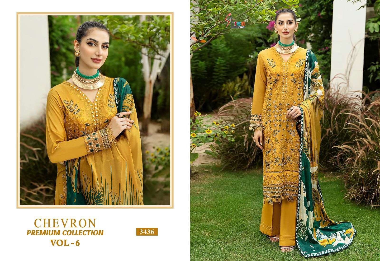 shree fabs chevron premium collection vol 6 reyon graceful look salwar suit catalog