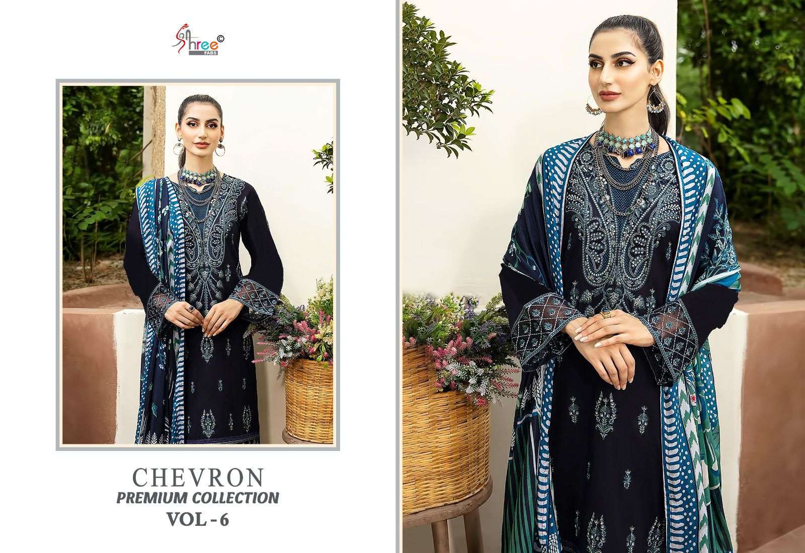 shree fabs chevron premium collection vol 6 reyon graceful look salwar suit catalog