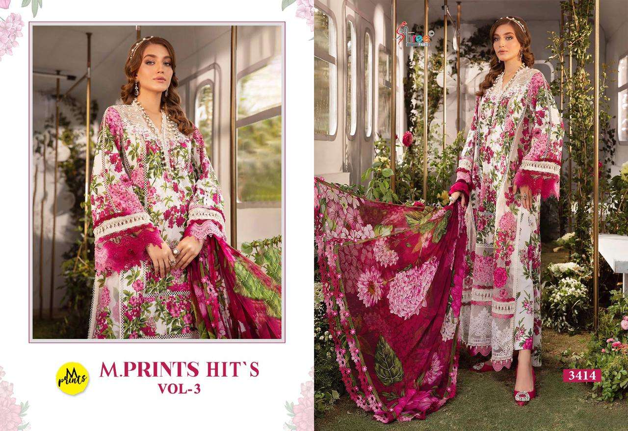 shree fabs m print hits vol 3 cotton catchy look siffion dupatta salwar suit catalog