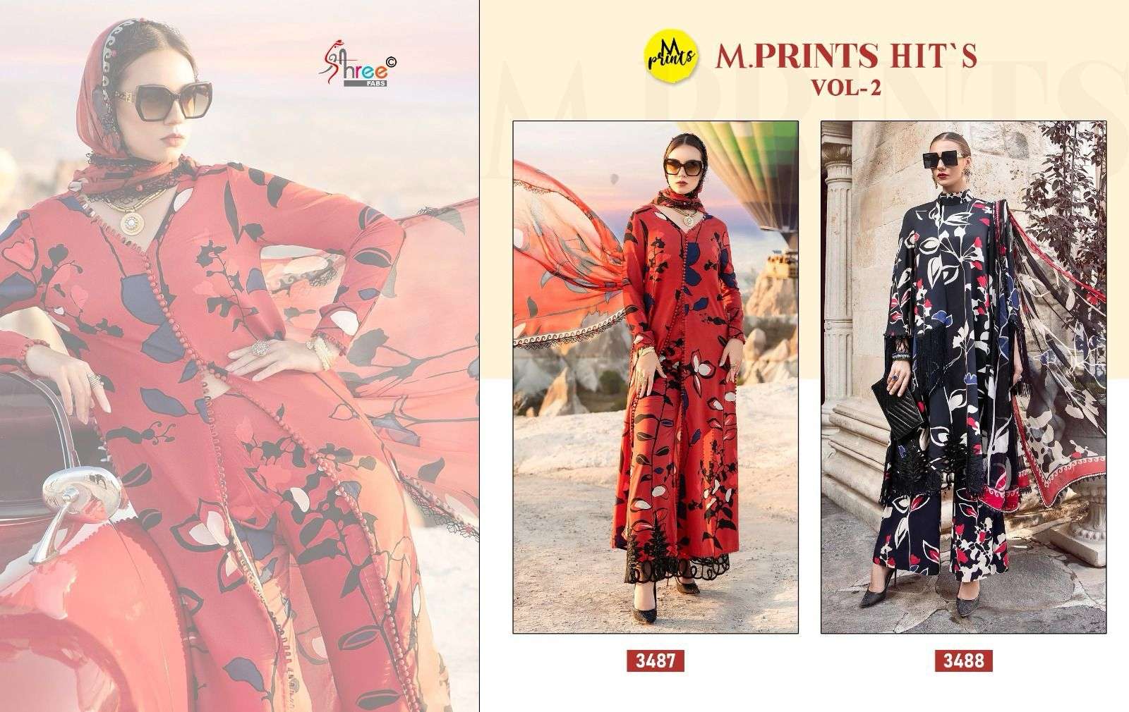 shree fabs m prints hits vol 2 rayon graceful look salwar suit with cotton dupatta catalog